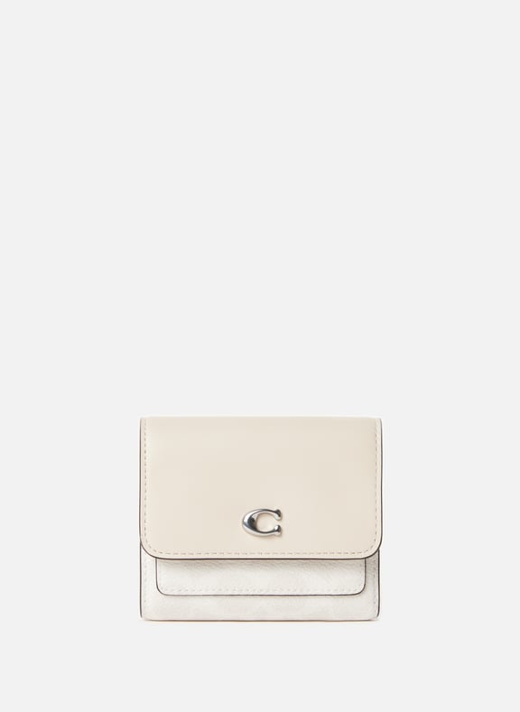 Small Mila Signature Canvas Flap Wallet Beige by COACH COACH Small Mila Signature Canvas Flap Wallet Beige