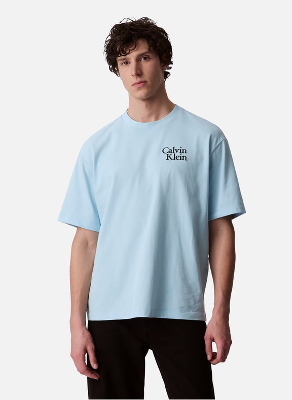 Classic Cotton T-Shirt Blue by CALVIN KLEIN CALVIN KLEIN Classic Cotton T-Shirt Blue