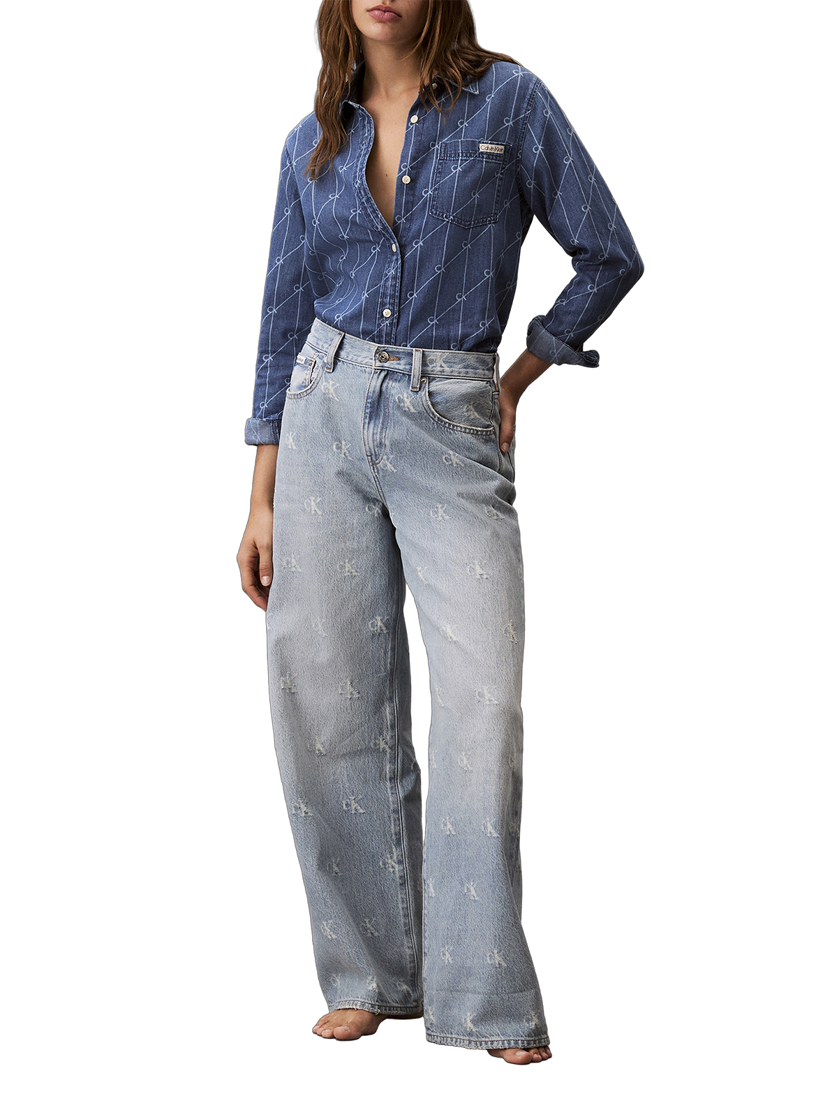 CALVIN KLEIN Jean droit à logo Blue