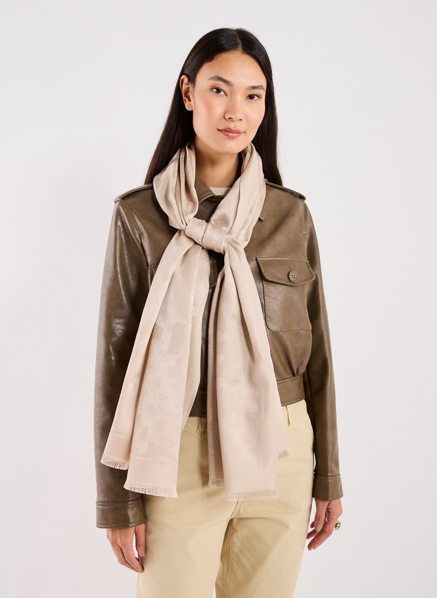 Echarpe logotype GUESS Beige