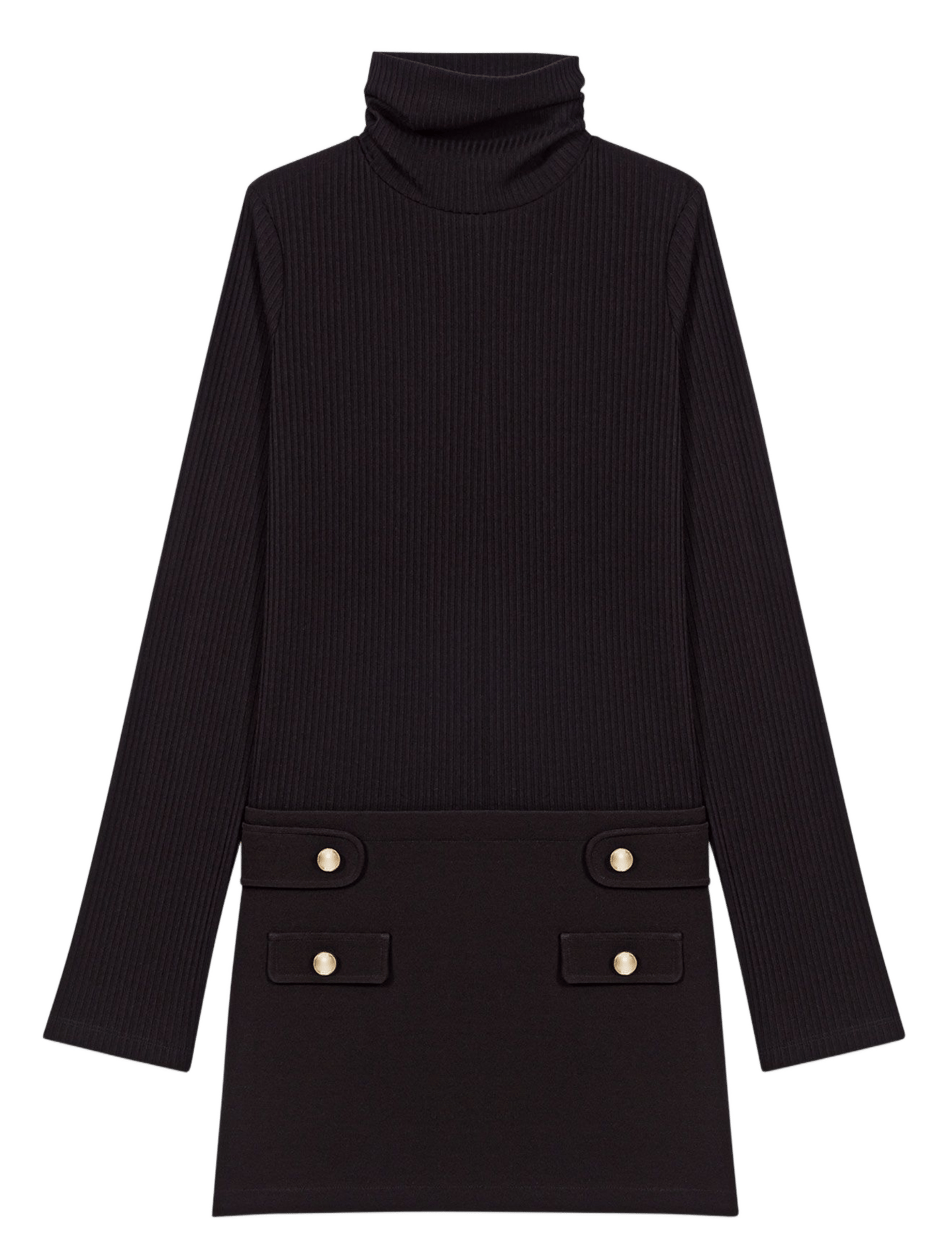 Robe pull col roulé MAJE Noir