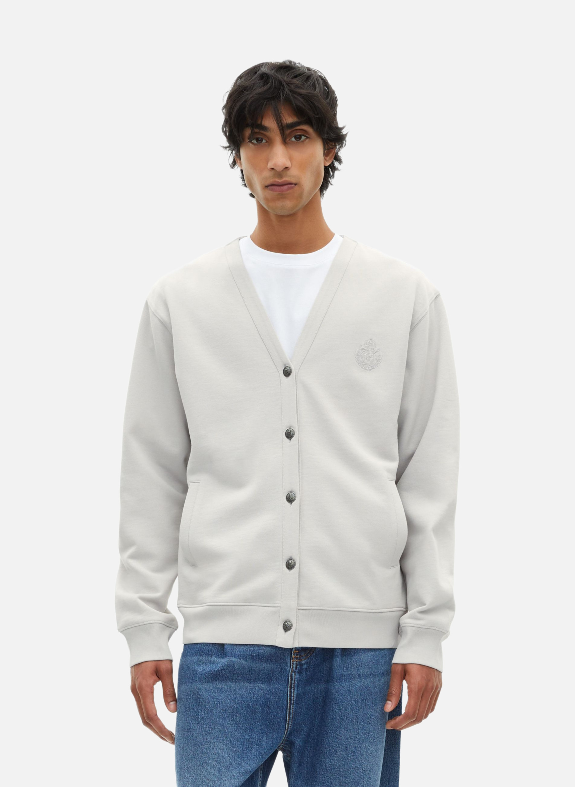 Cardigan boutonné en jersey THE KOOPLES Gris