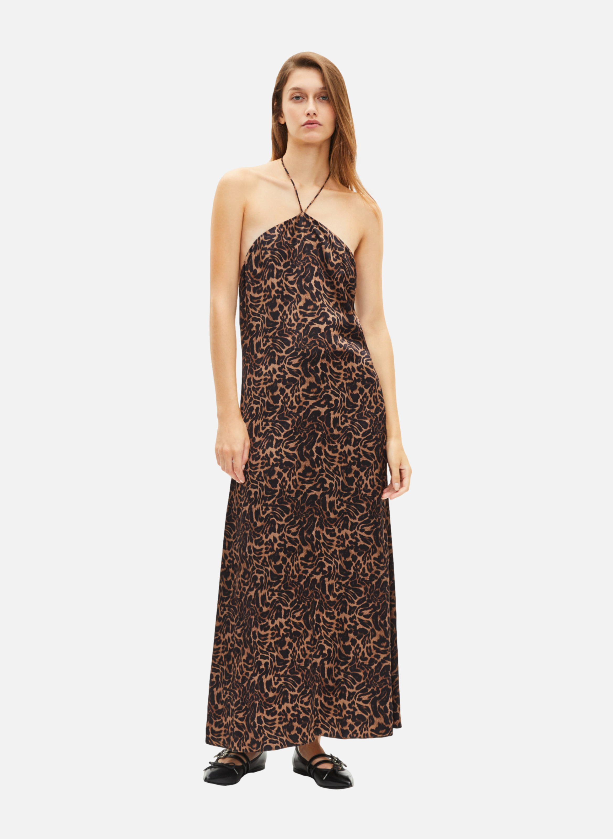 Robe longue sans manches imprimé THE KOOPLES Marron