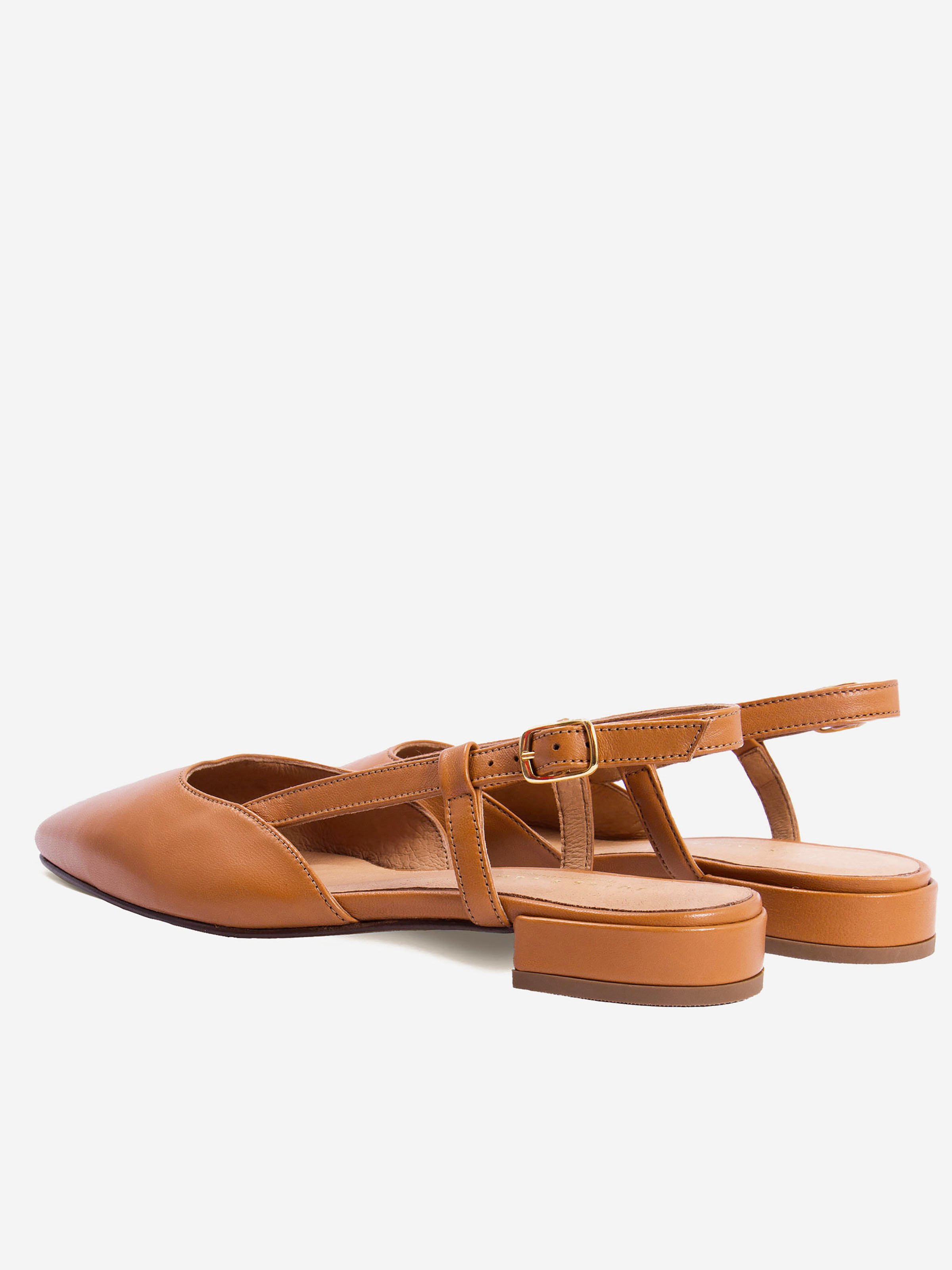 Slingback elise cuir JULES & JENN Marron