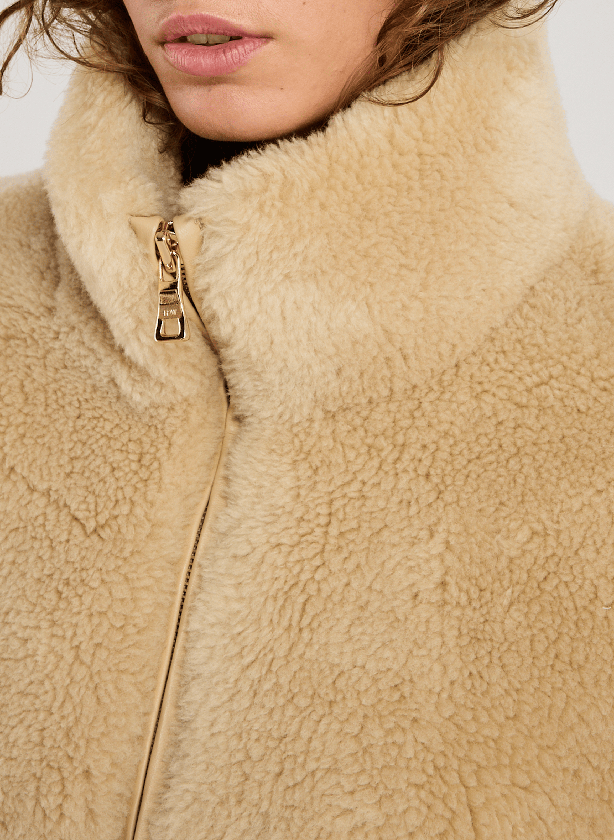 Wool high neck jacket R2W Beige