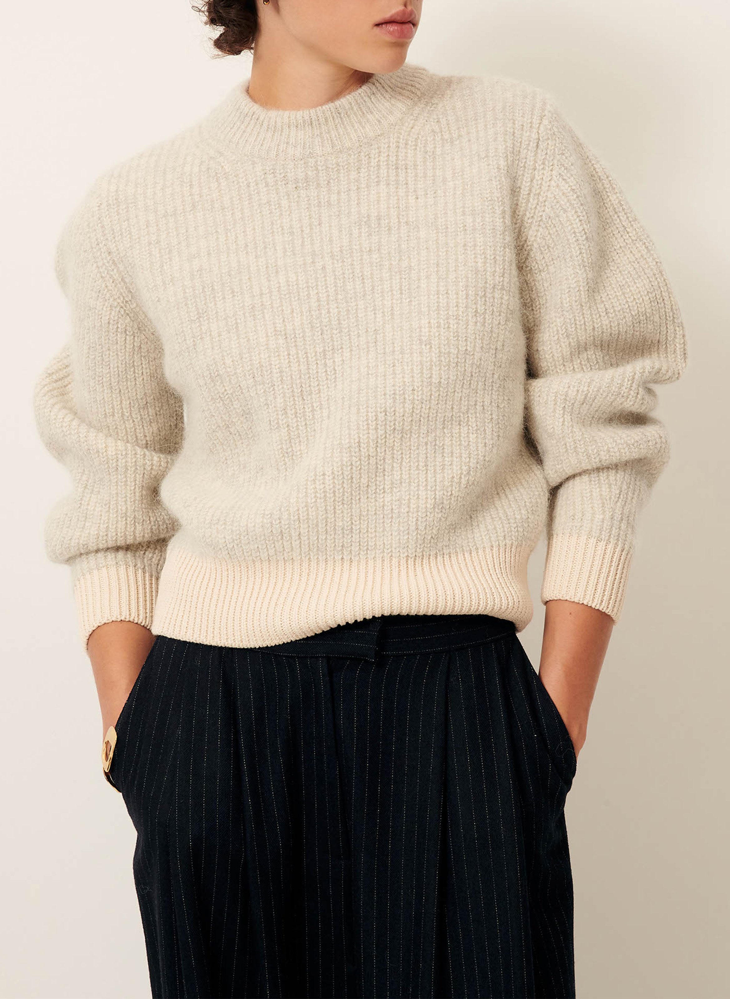 Pull droit en maille odense SESSUN Gris