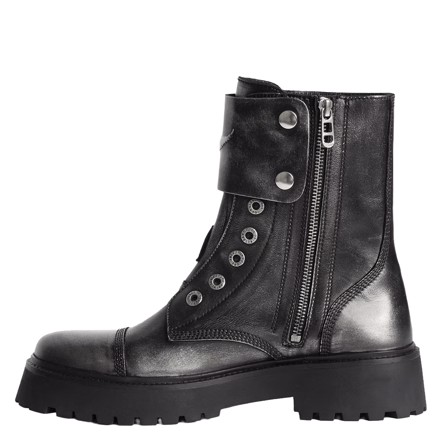 Joe leren veterloze ranger boots ZADIG&VOLTAIRE Zwart