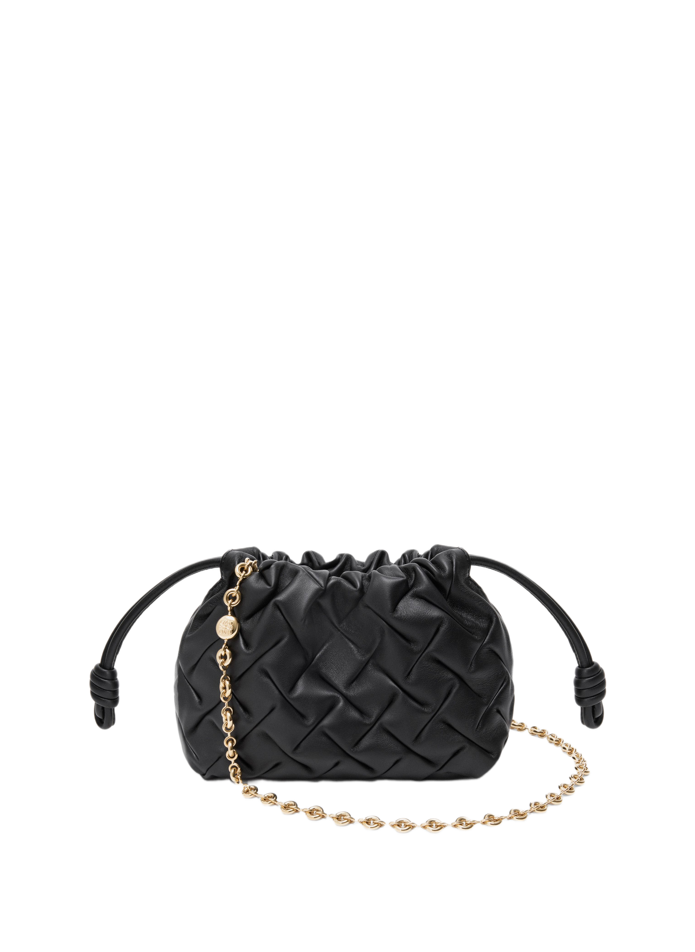 Mini Flamenco Tasche aus gestepptem Nappaleder LOEWE Schwarz