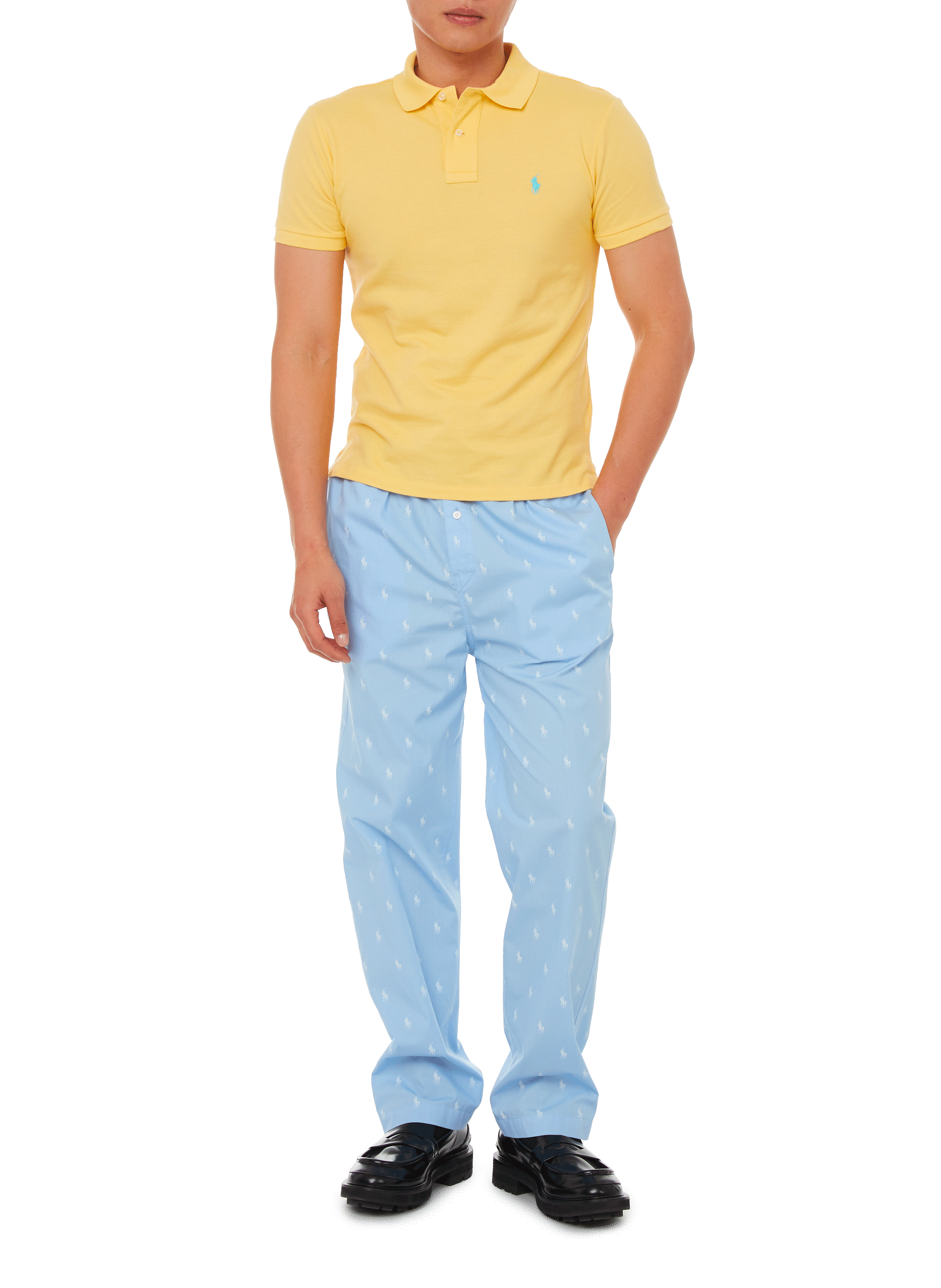 Polo slim en maille piqué de coton POLO RALPH LAUREN Jaune