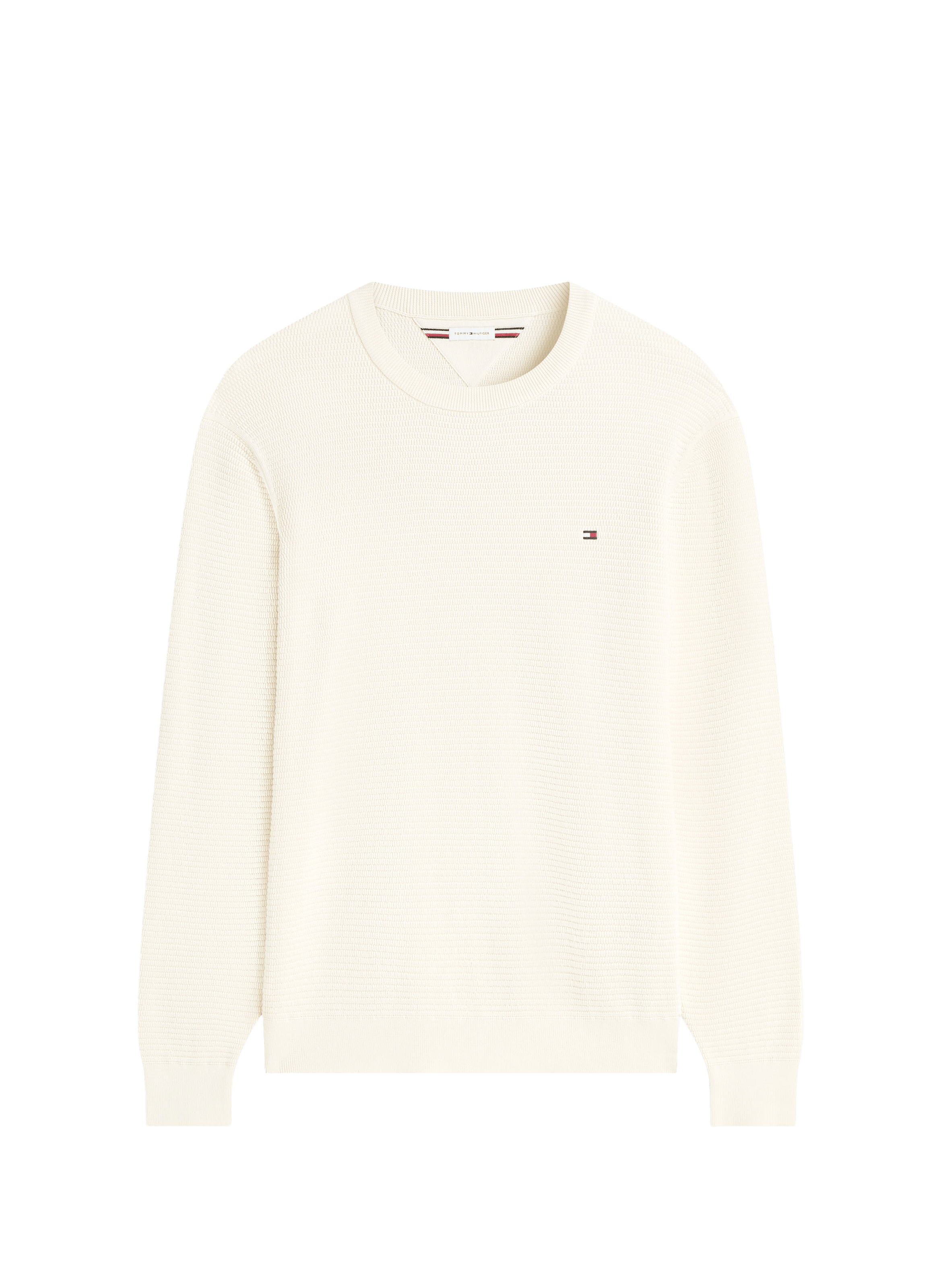 Pull côtelé en coton TOMMY HILFIGER Beige