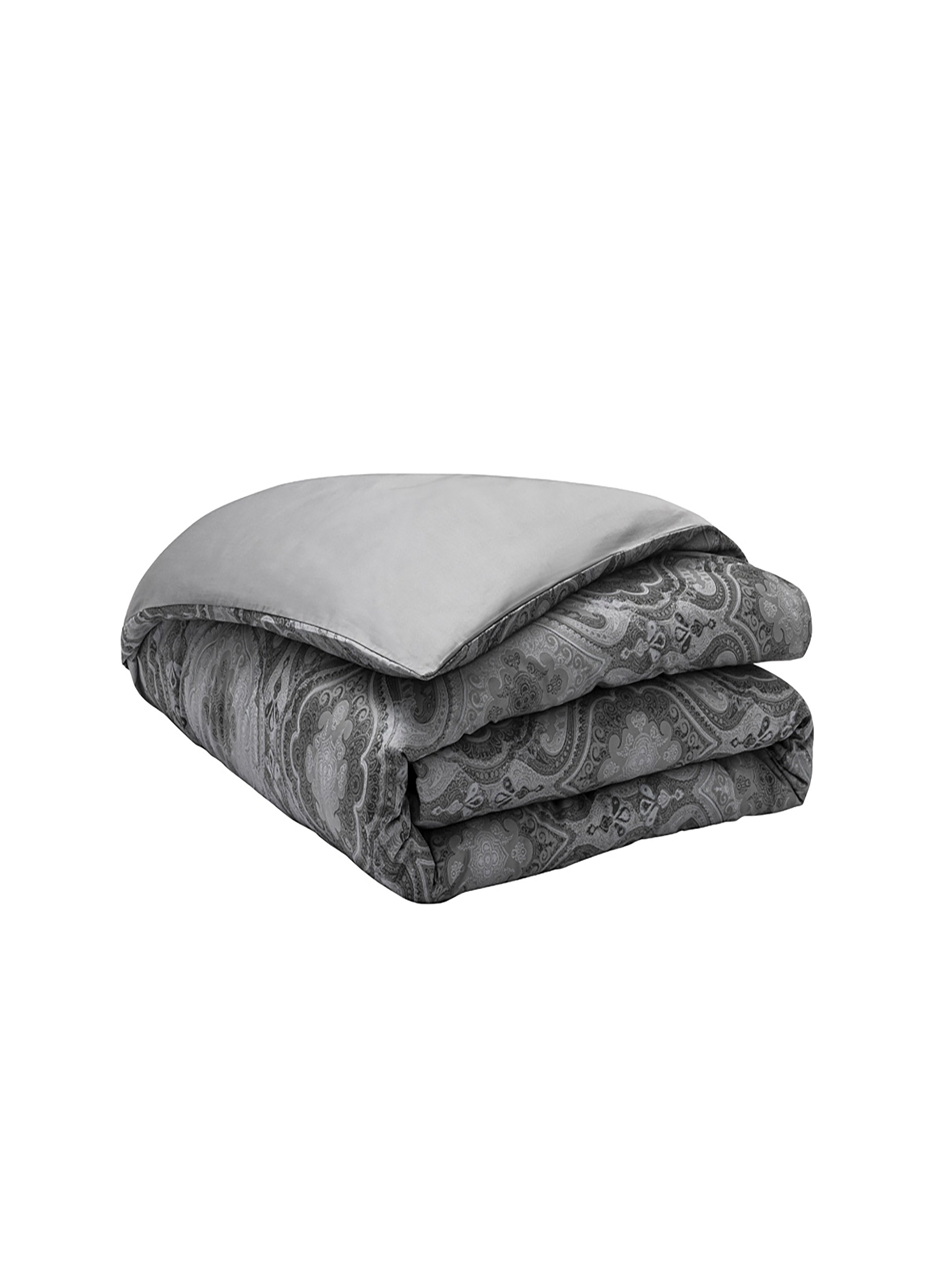 Housse de couette imprimée en satin de coton bio, shalimar ALEXANDRE TURPAULT Gris