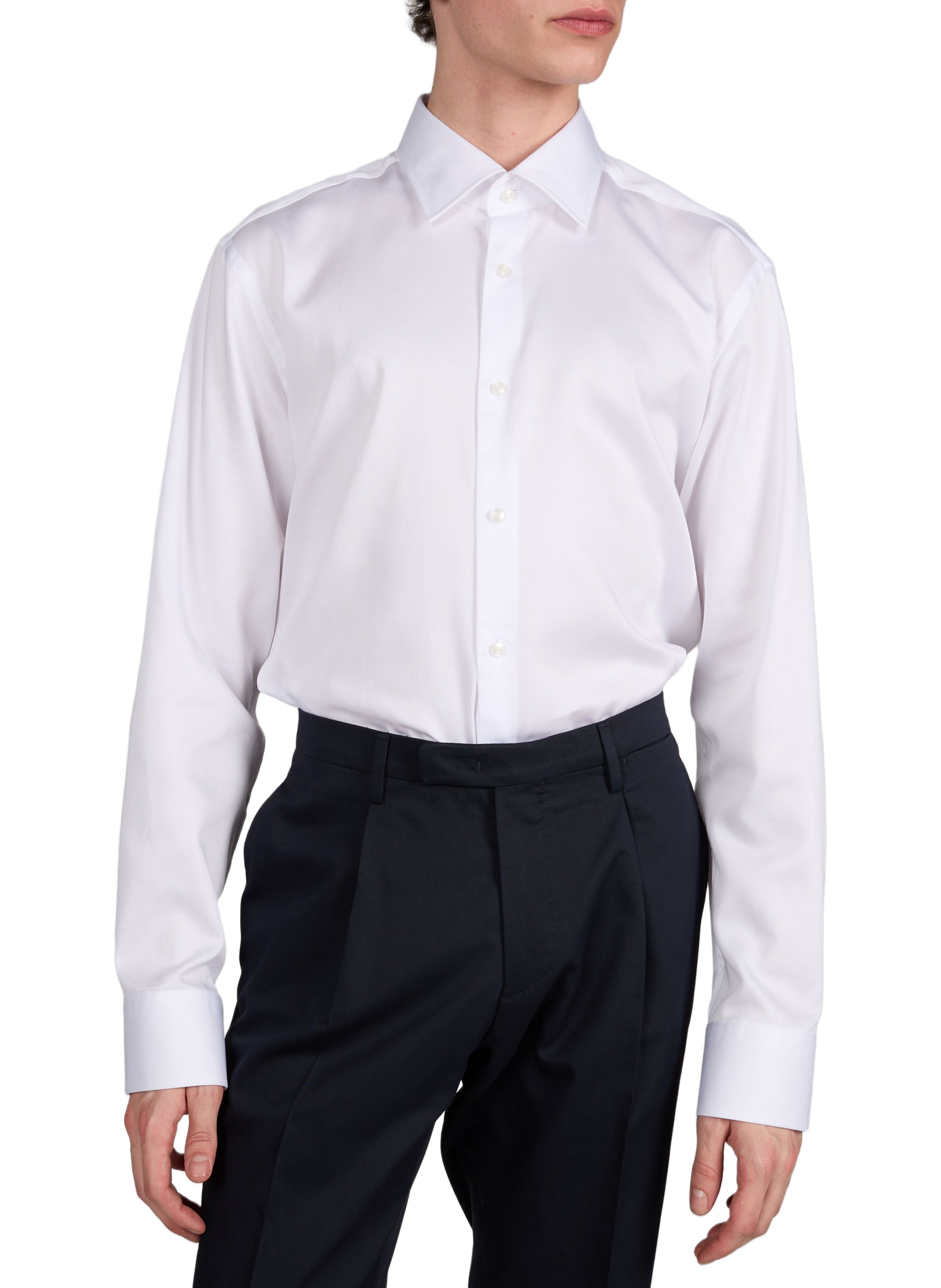 Chemise unie Joe en coton BOSS White
