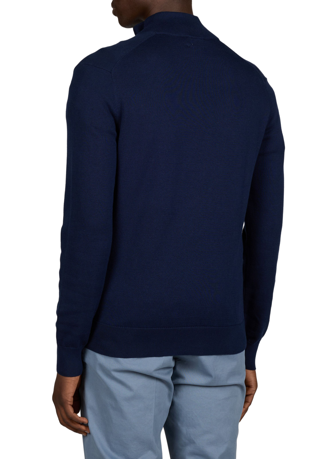 Pull col zippé en coton HACKETT Bleu