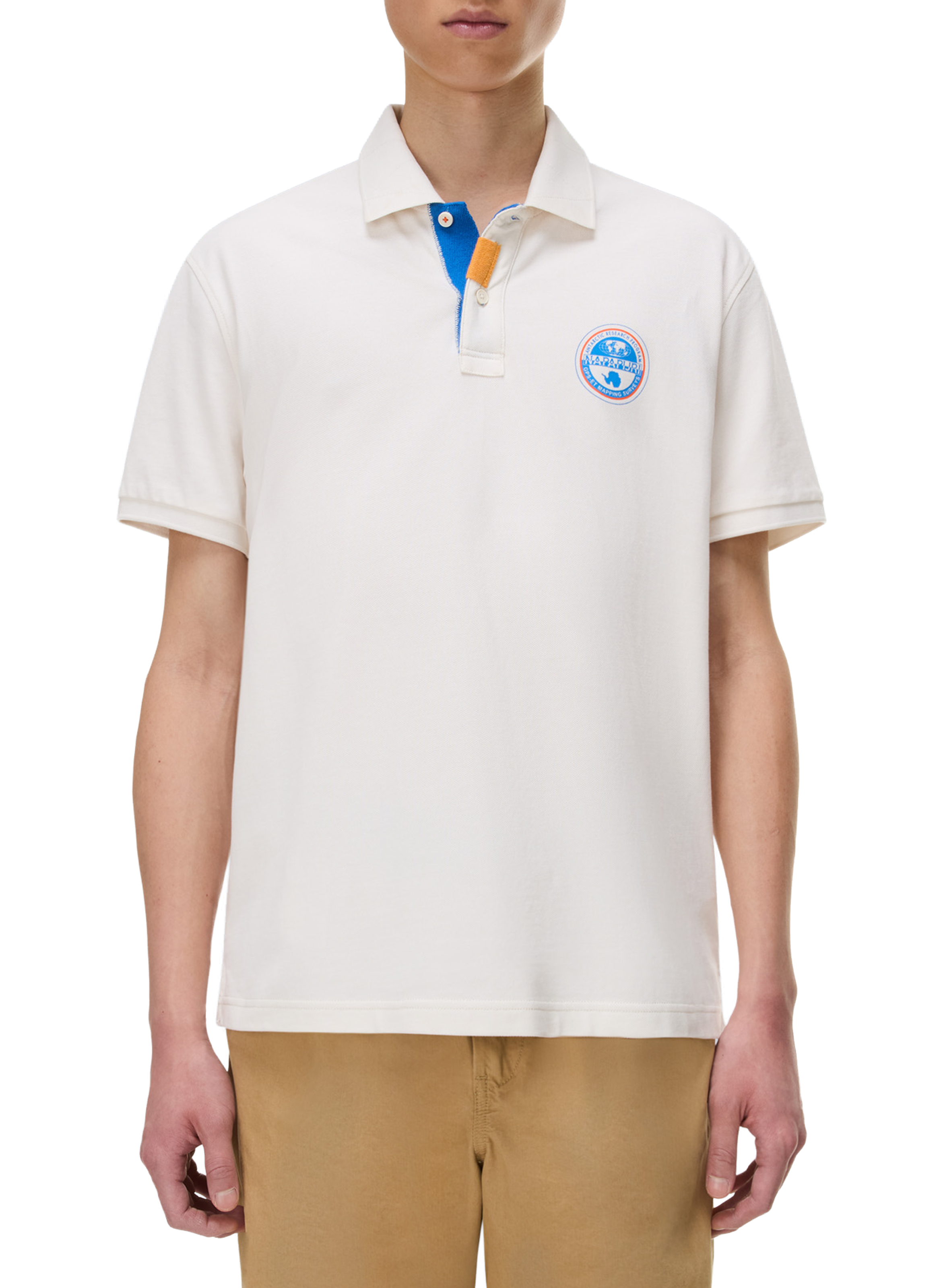 Polo droit à logo Clanis en coton NAPAPIJRI Blanc