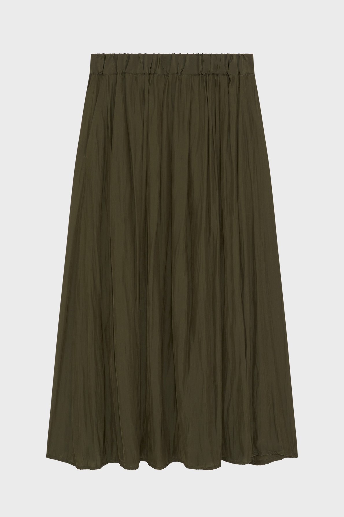 Jupe midi satinée plissée - naia PABLO Marron