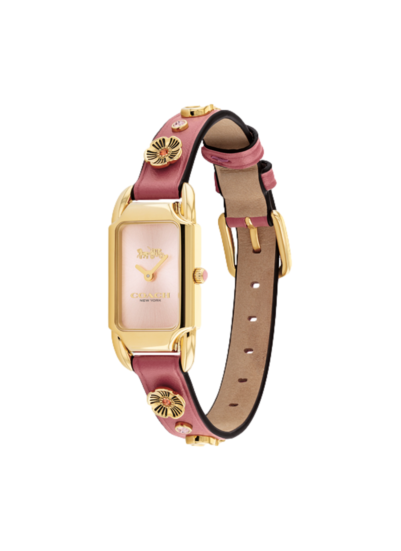 Montre quartz Cadie en cuir COACH MONTRES Rose