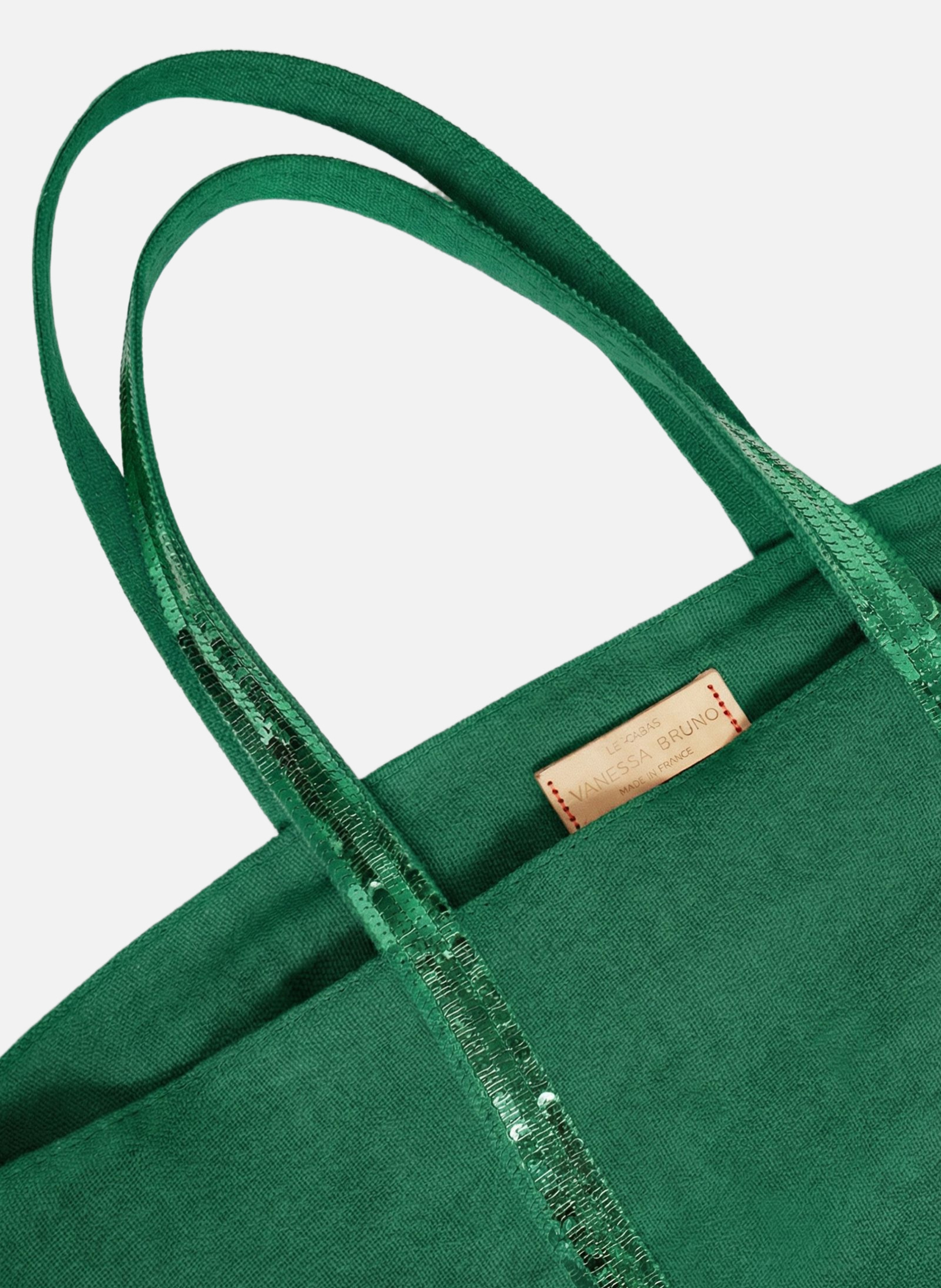 Cabas m zippé en lin VANESSA BRUNO Vert