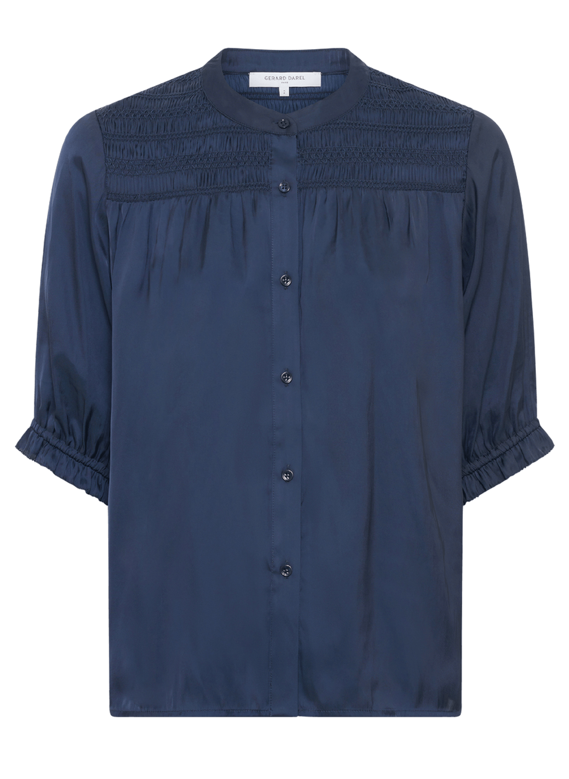 Chemise en satin à smocks - catrine GERARD DAREL Bleu