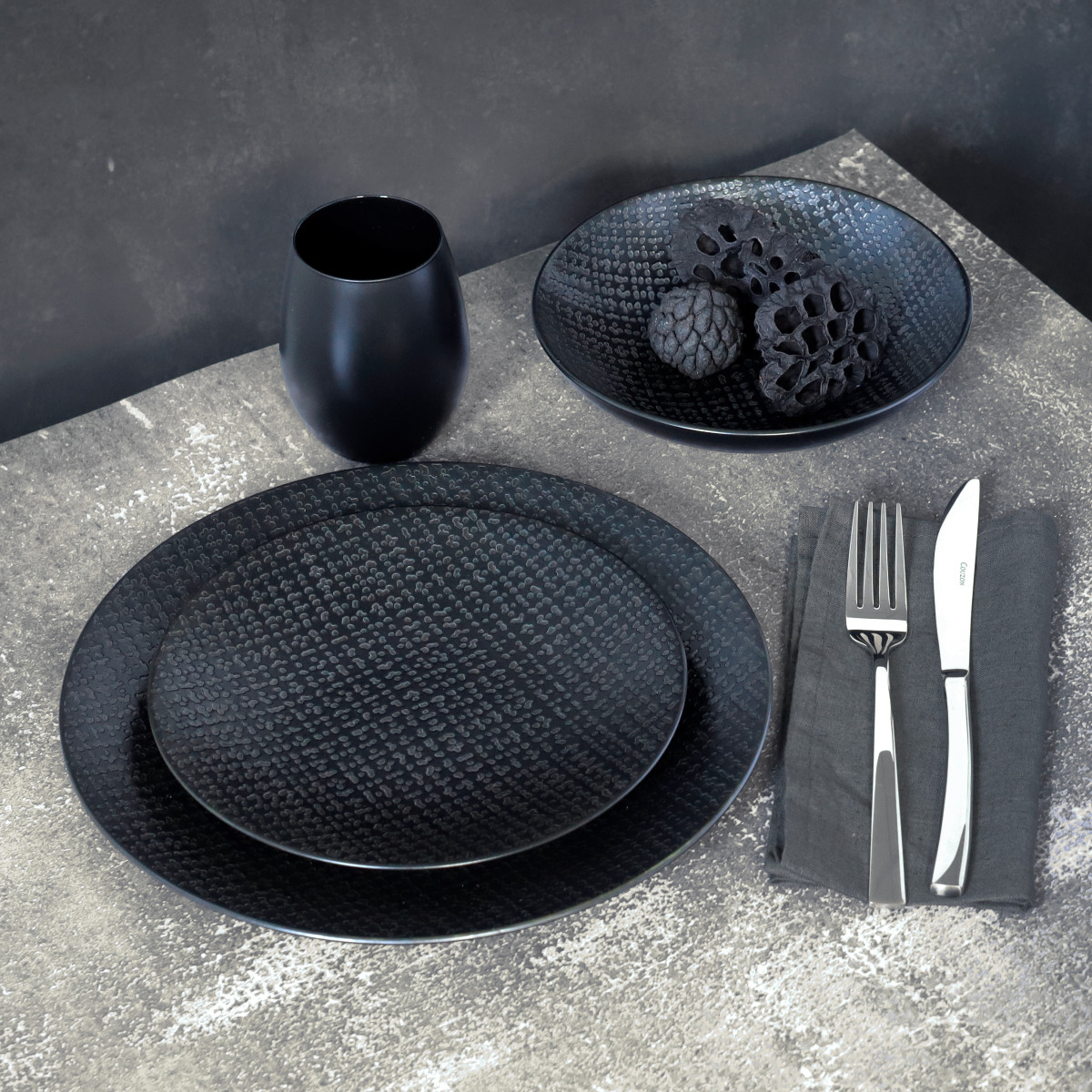 Tweed - service 18 pièces MEDARD DE NOBLAT Noir