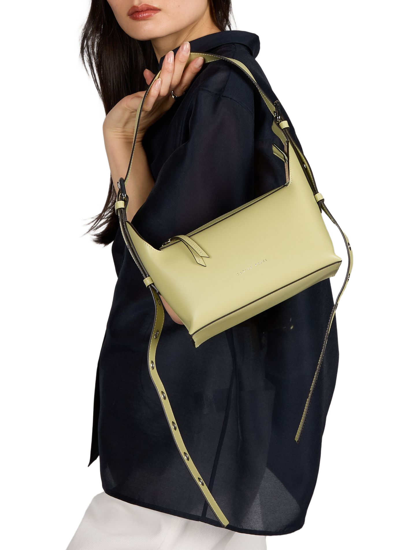 Sac à main Charlie en cuir de vache ZARINA ROUGE Vert