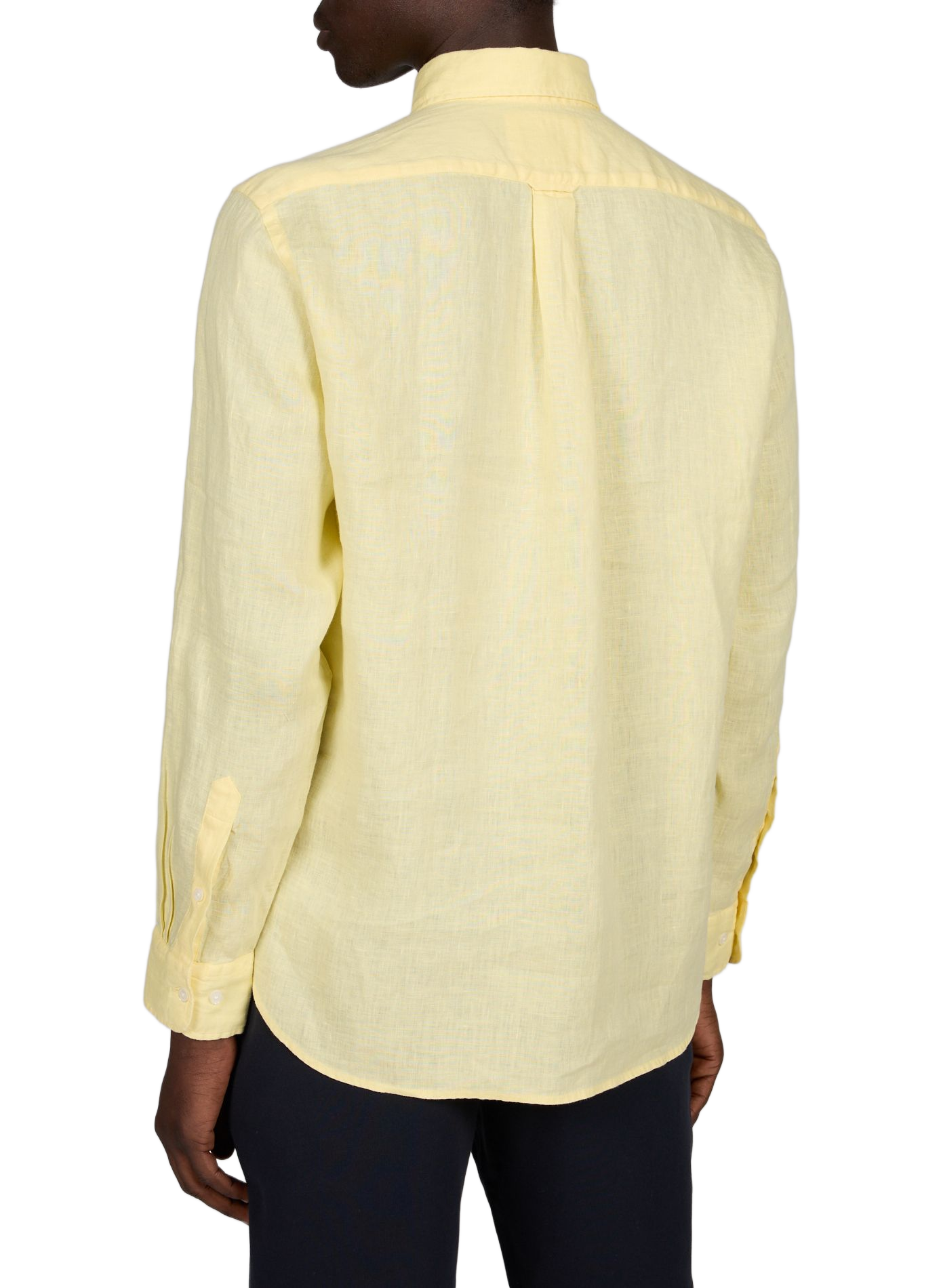 Chemise droite à logo en lin EDEN PARK Jaune