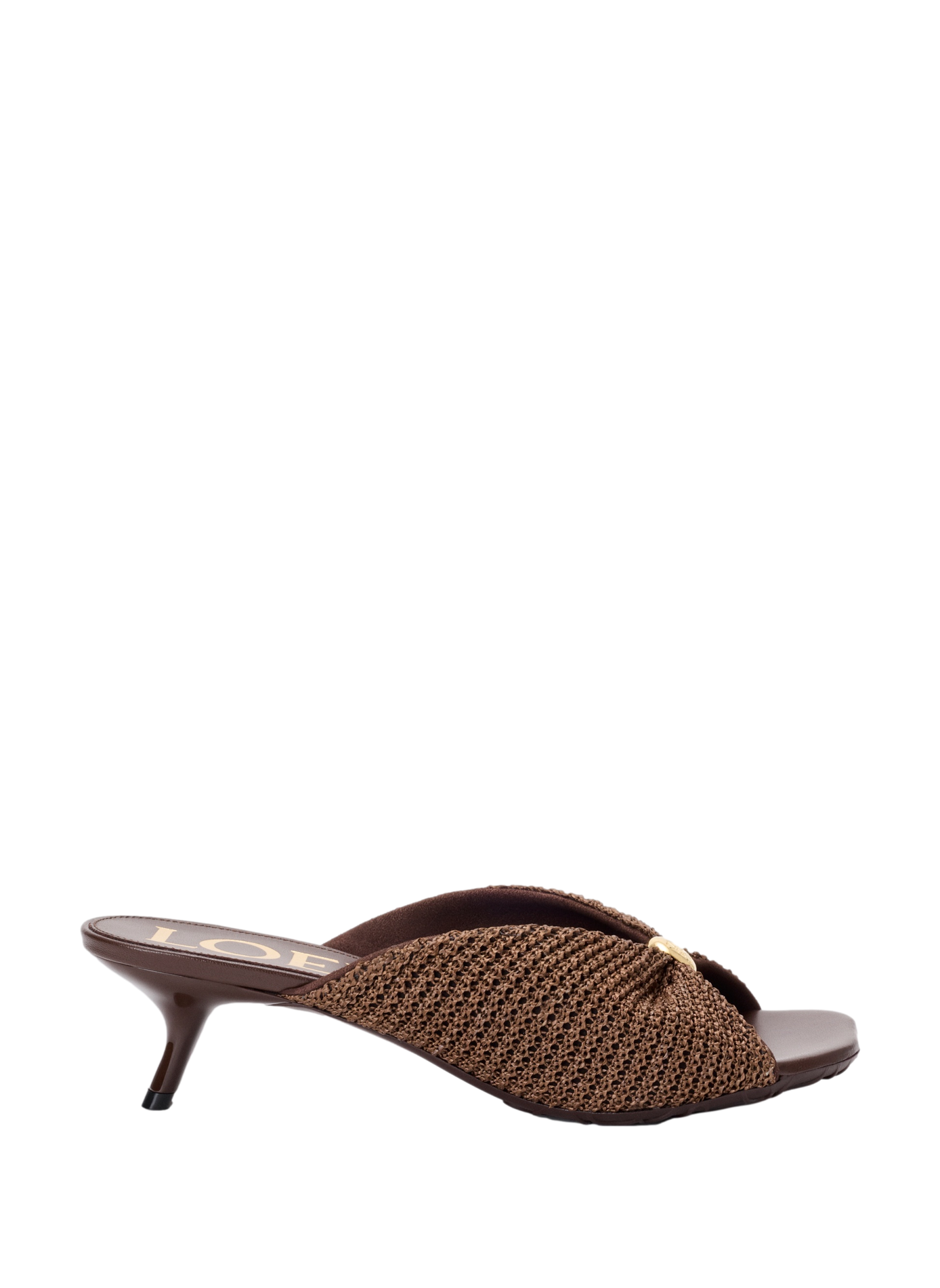 Pebble Soft Mules in raffia effect textile LOEWE Brown