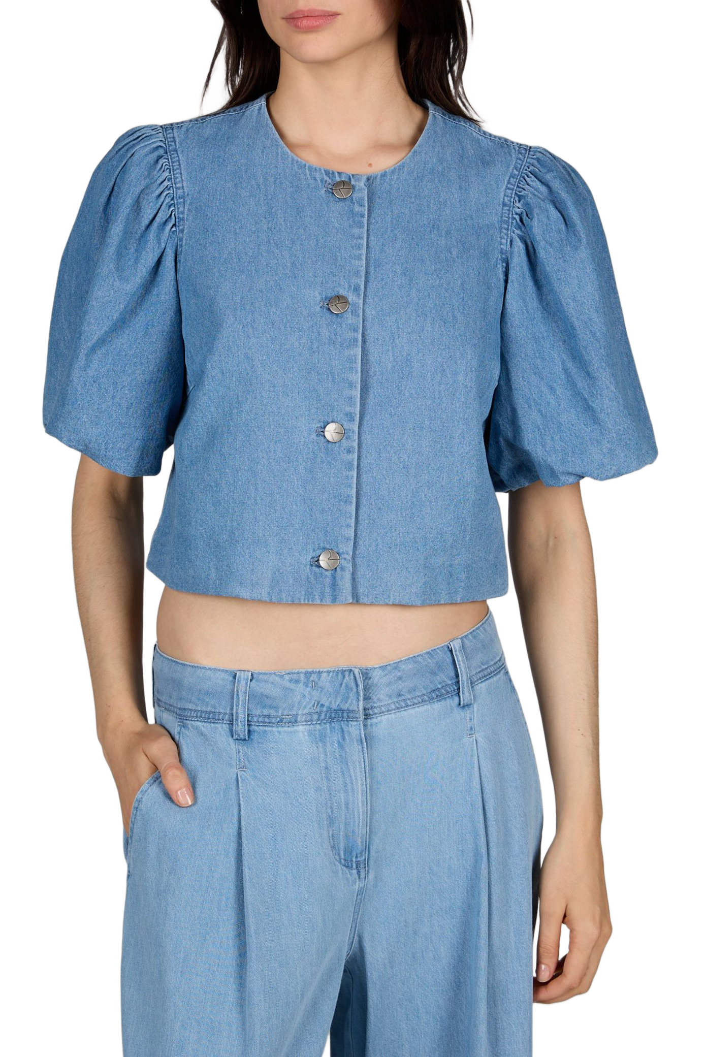 Denim cotton top ROUGE EDIT Blue