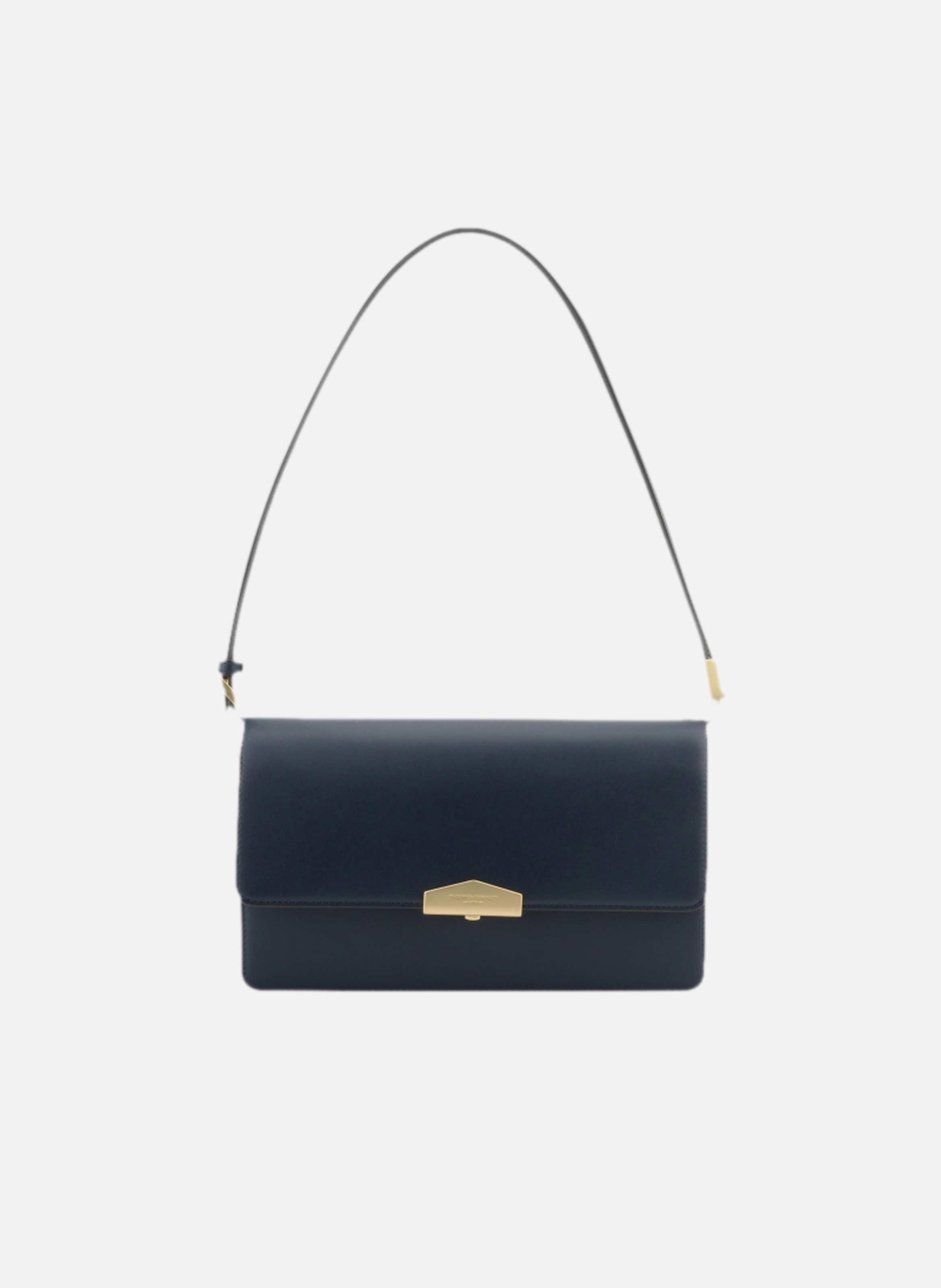 Anjou | sac porté épaule mm en cuir lisse  Marine
