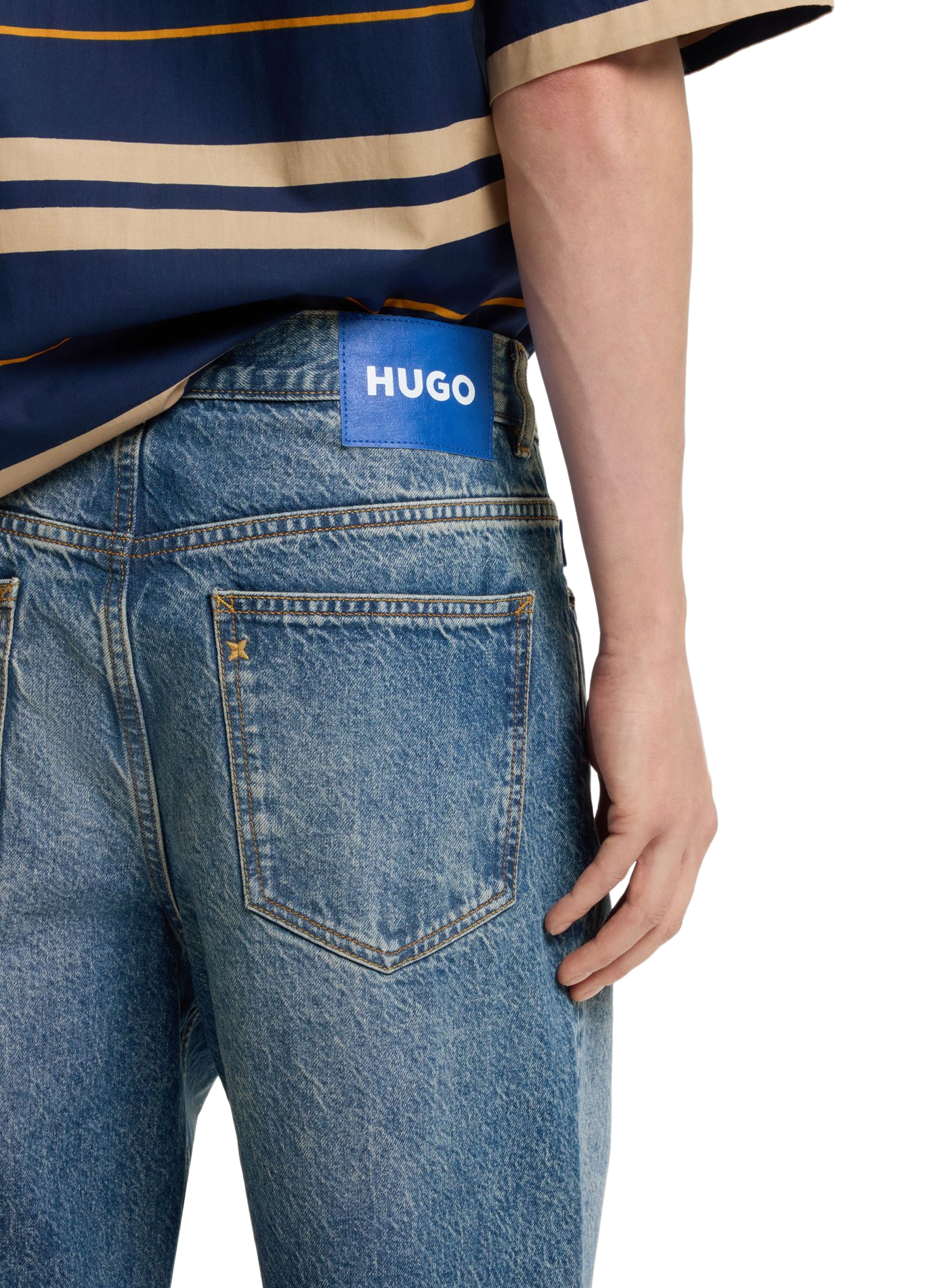 Mid-rise cotton jeans HUGO BLUE Blue