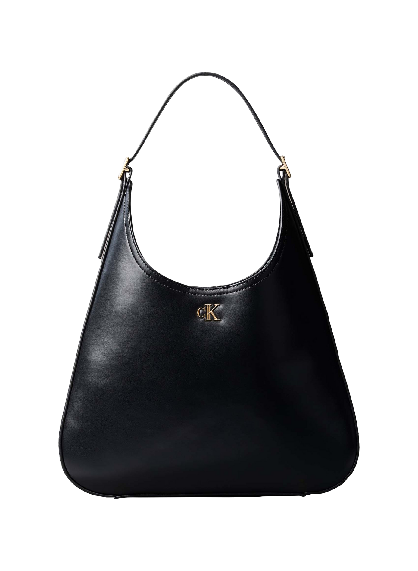 Handbag with golden metal logo CALVIN KLEIN Black