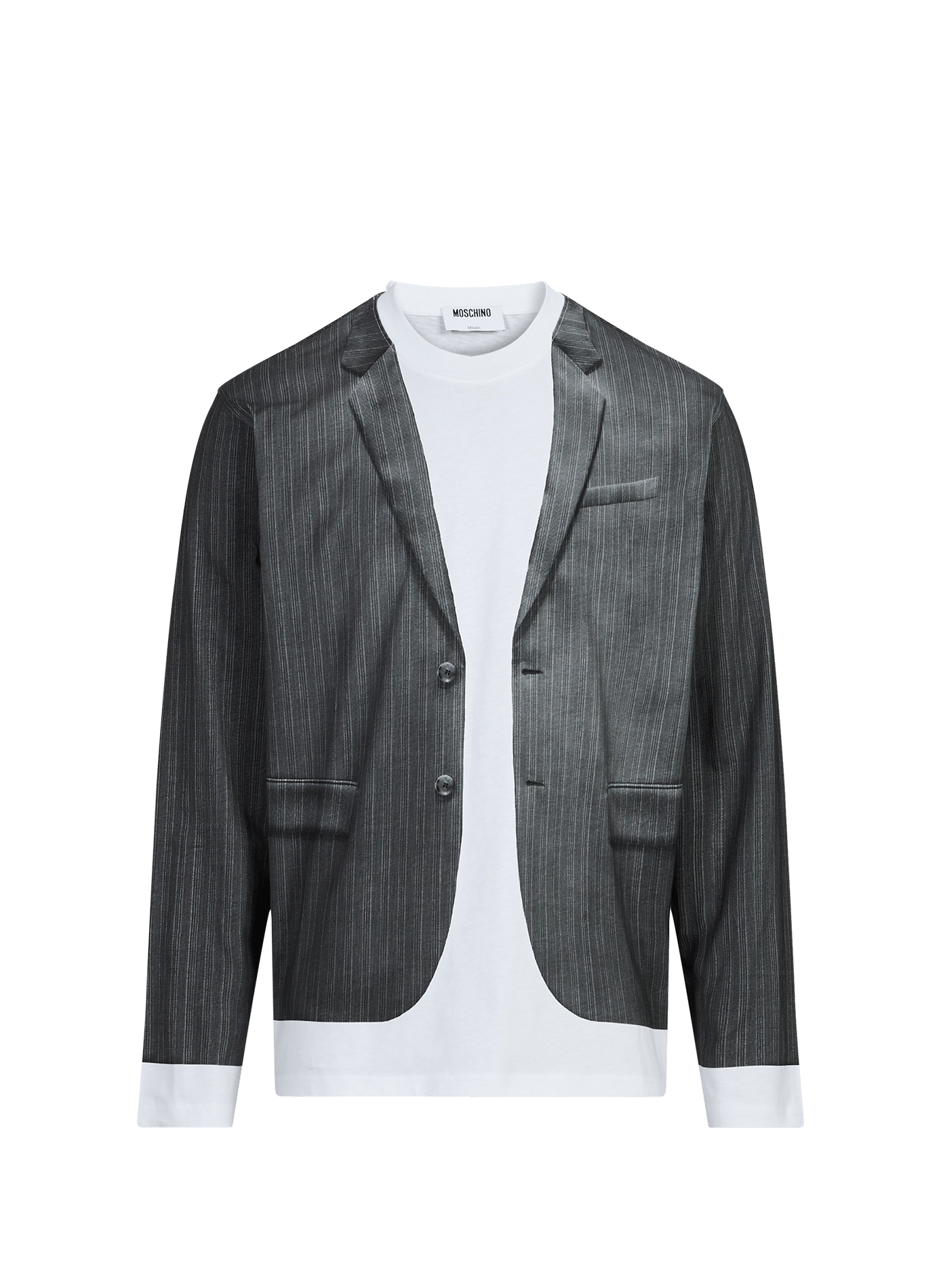 T-shirt imprimé costume en coton MOSCHINO Gris
