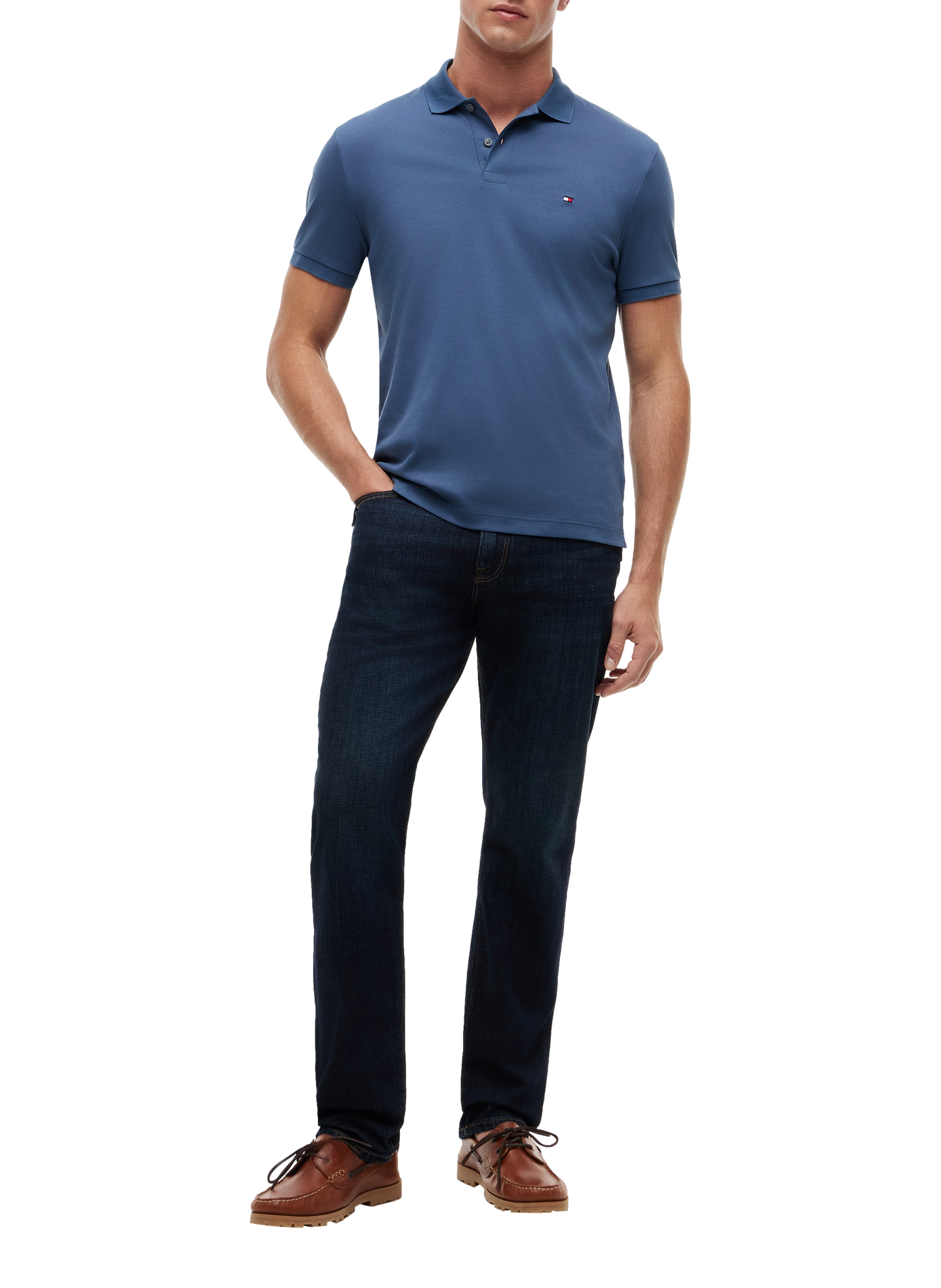 Baumwollpolo TOMMY HILFIGER Blau