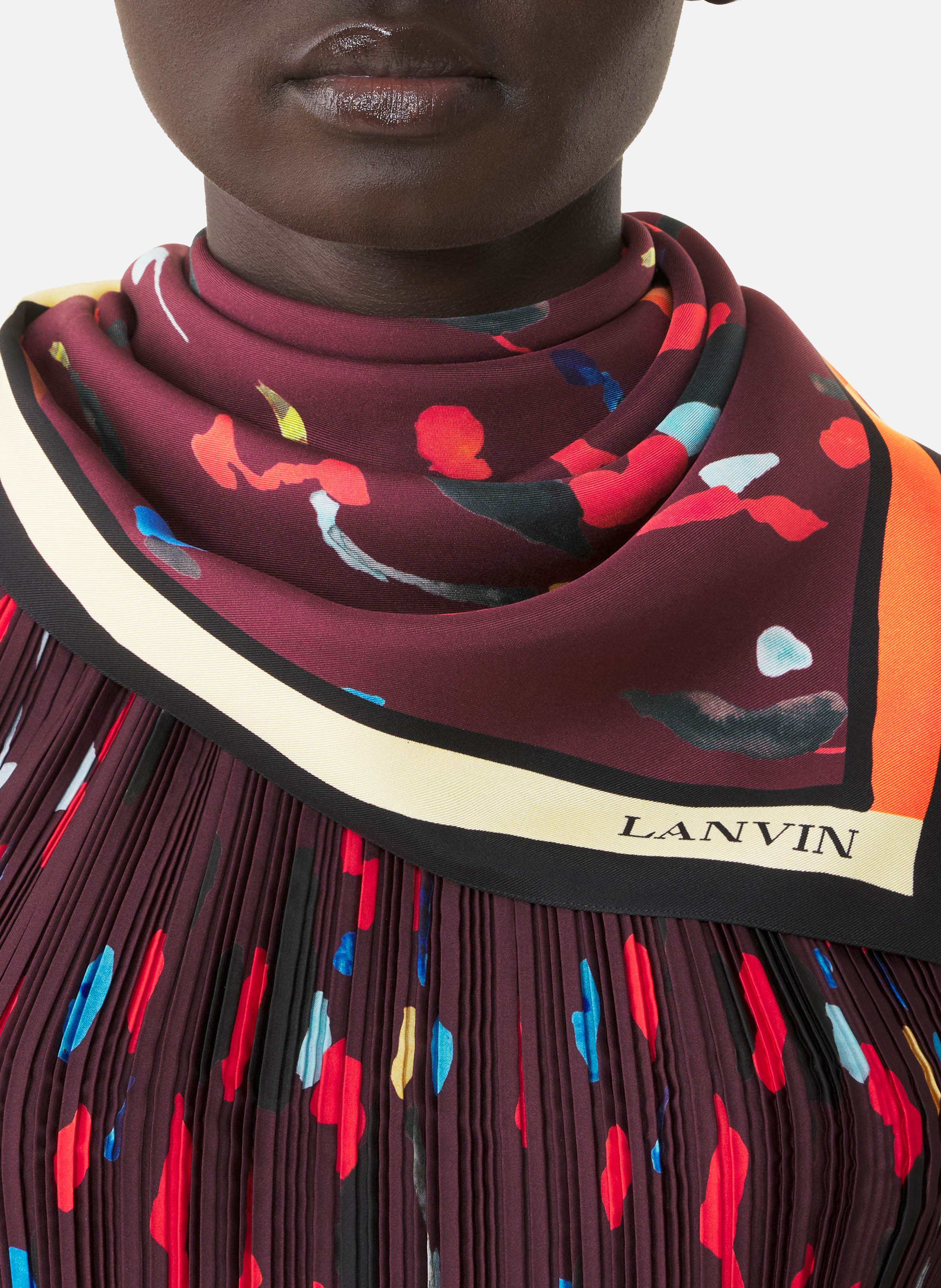 Foulard en soie drop color LANVIN Rouge