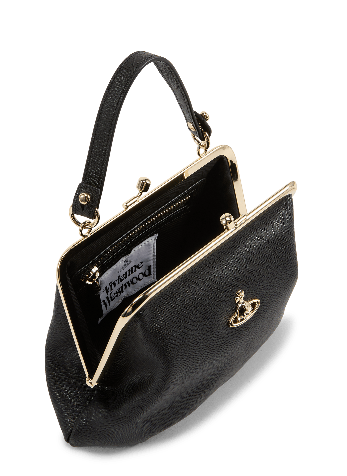 Granny Frame Lederhandtasche VIVIENNE WESTWOOD Schwarz