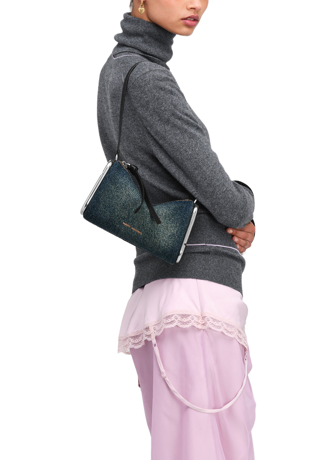 Sac épaule The Scene Small Shoulder Bag en denim MARC JACOBS Bleu