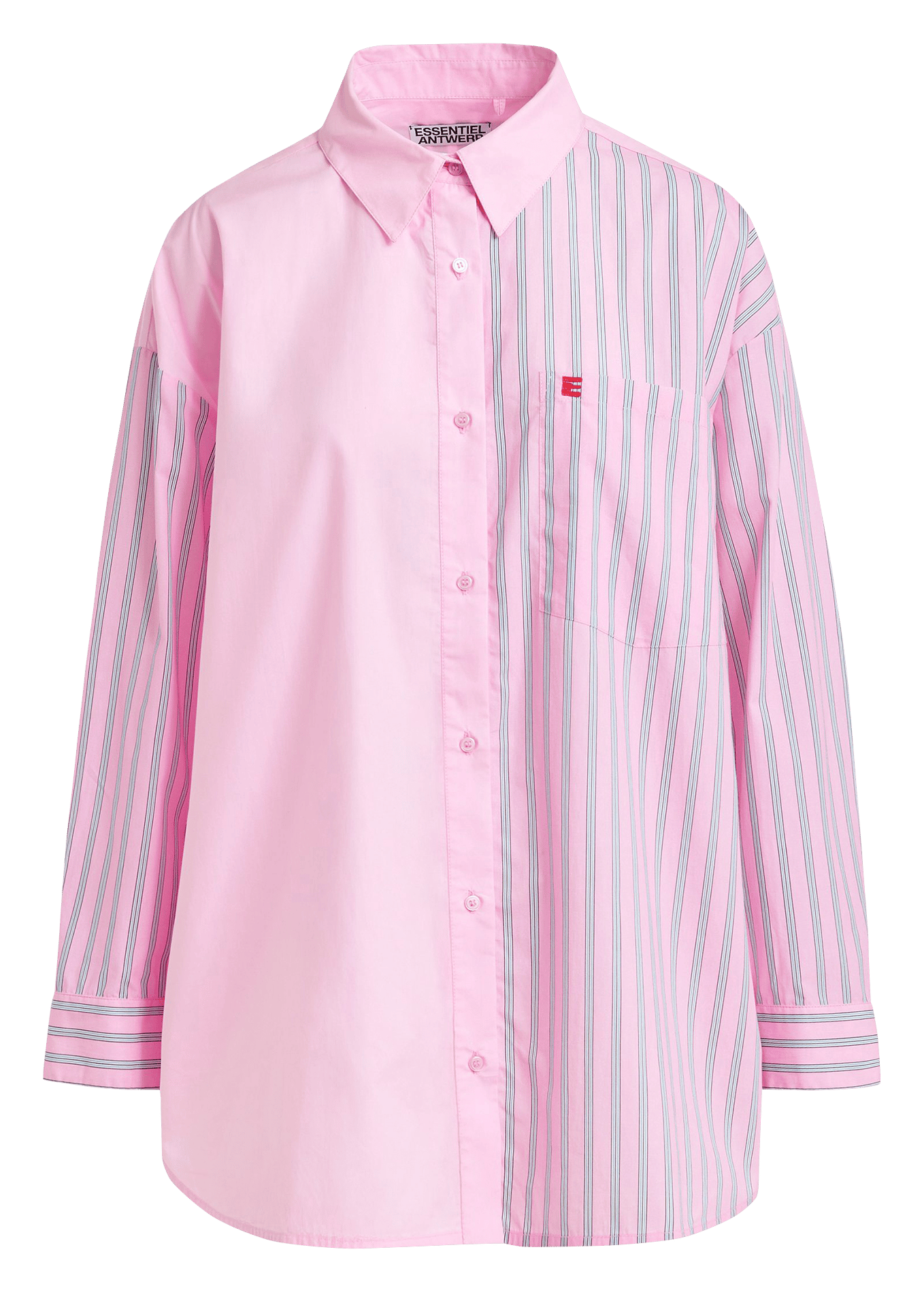 Chemise oversize col classique en coton rayé jolivia ESSENTIEL ANTWERP Rose