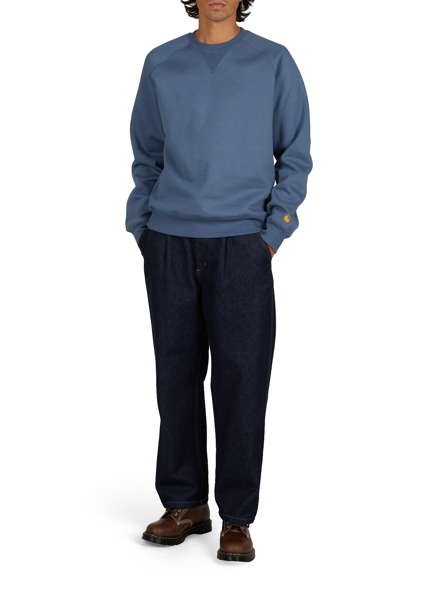 Pantalon large à plis Jace Pant en coton CARHARTT WIP Bleu