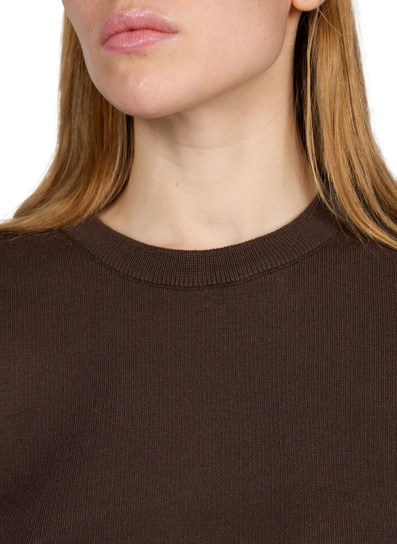 Rundhalsausschnitt Pullover mit langen Ärmeln MSCH Braun