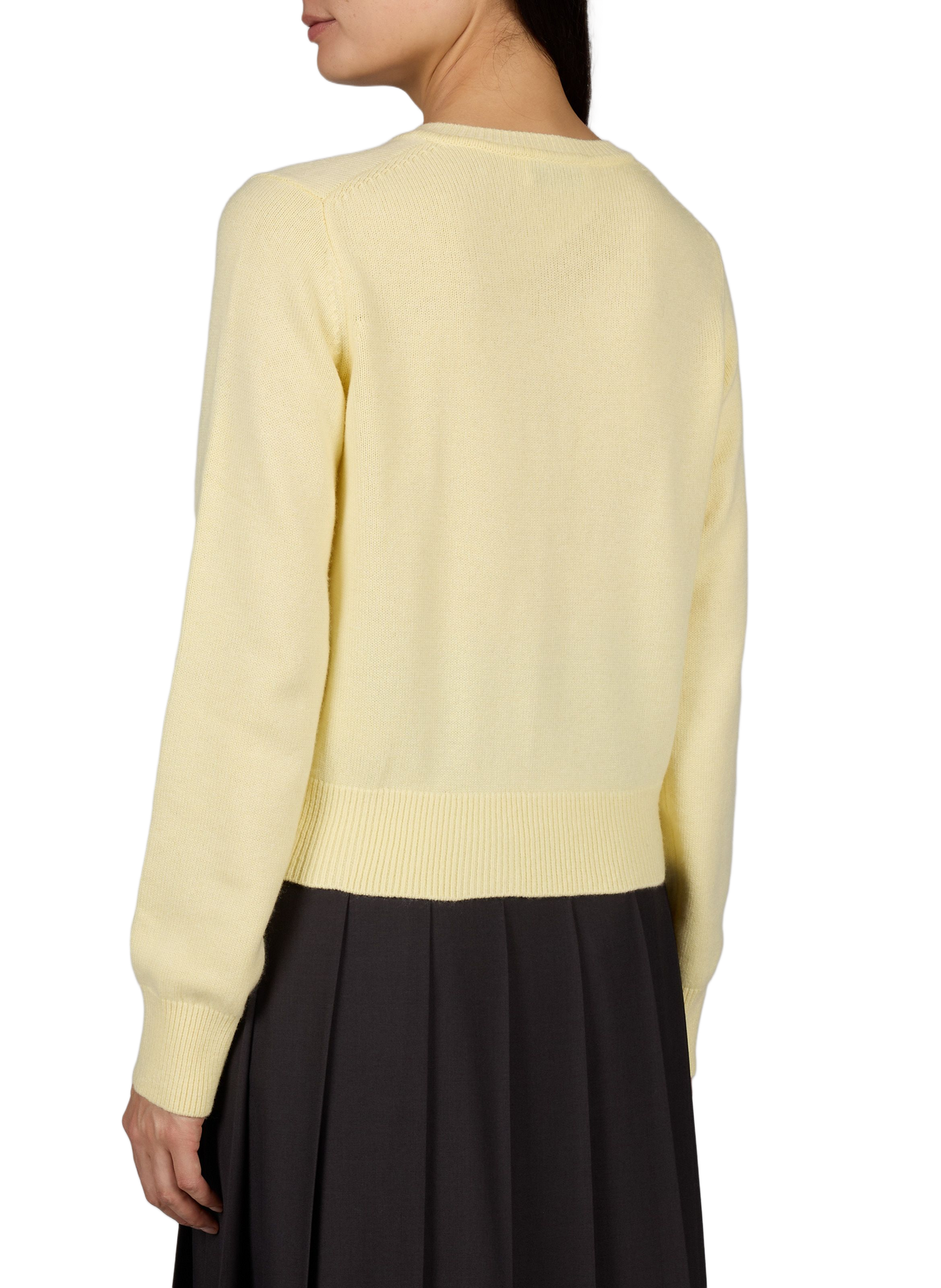 Straight round neck buttoned cardigan DUNST Yellow