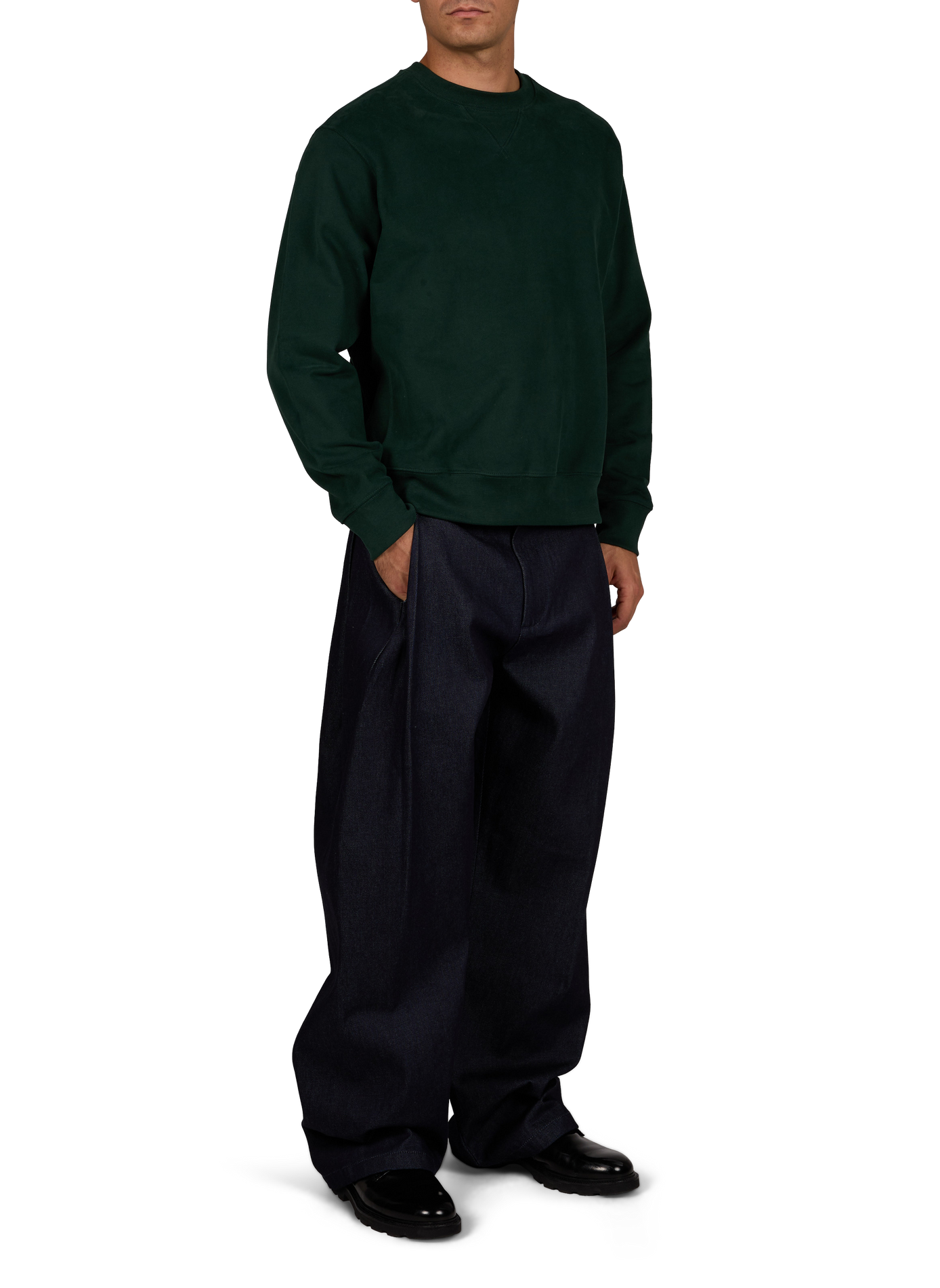 Oversized cotton sweatshirt SELECTED Green