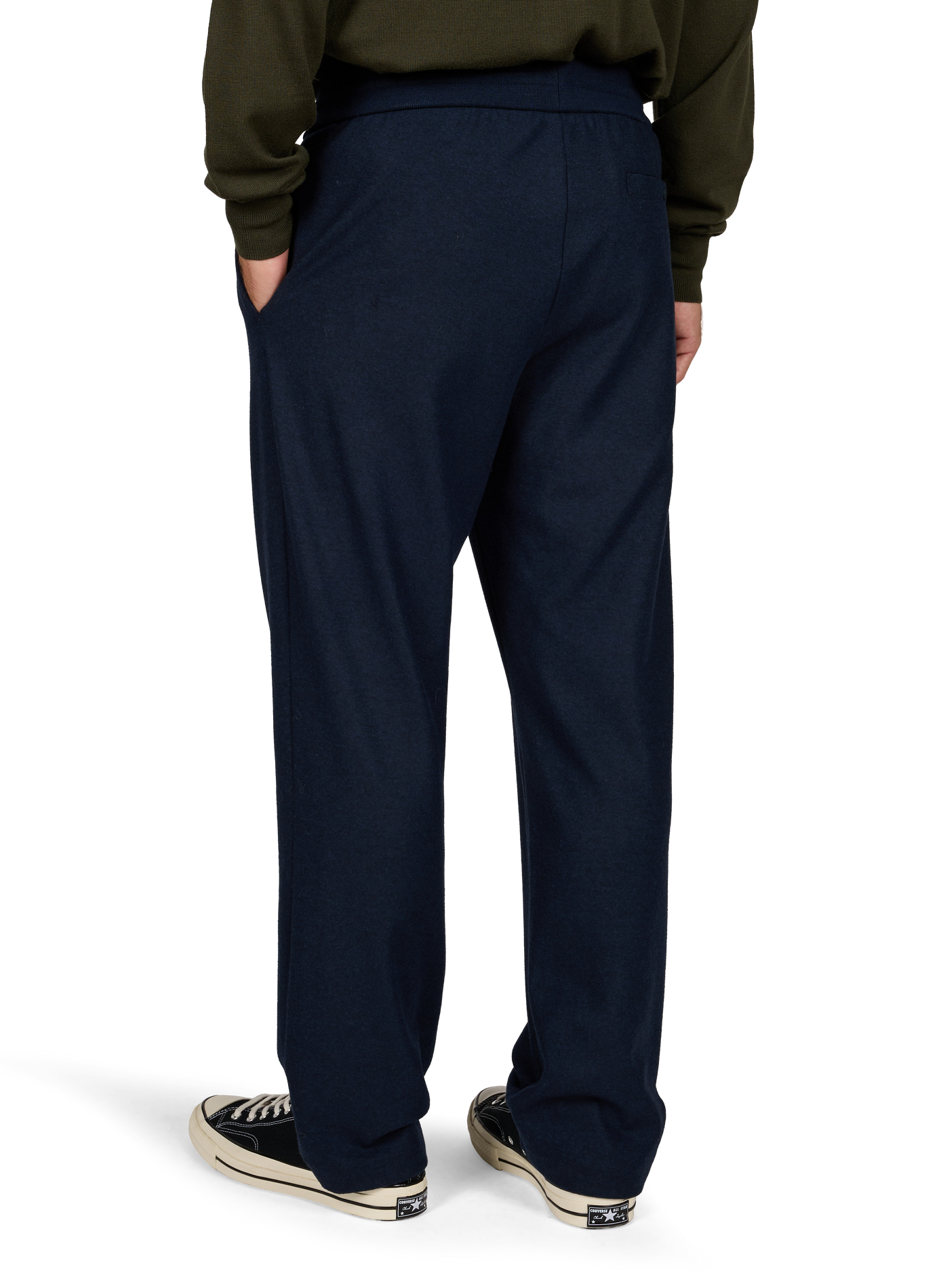 Solid straight sweatpants HERNO Blue