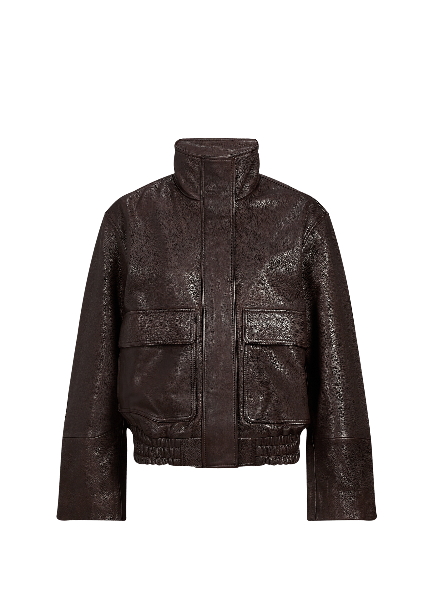 Bombers droit en cuir grainé  TOMMY HILFIGER Marron