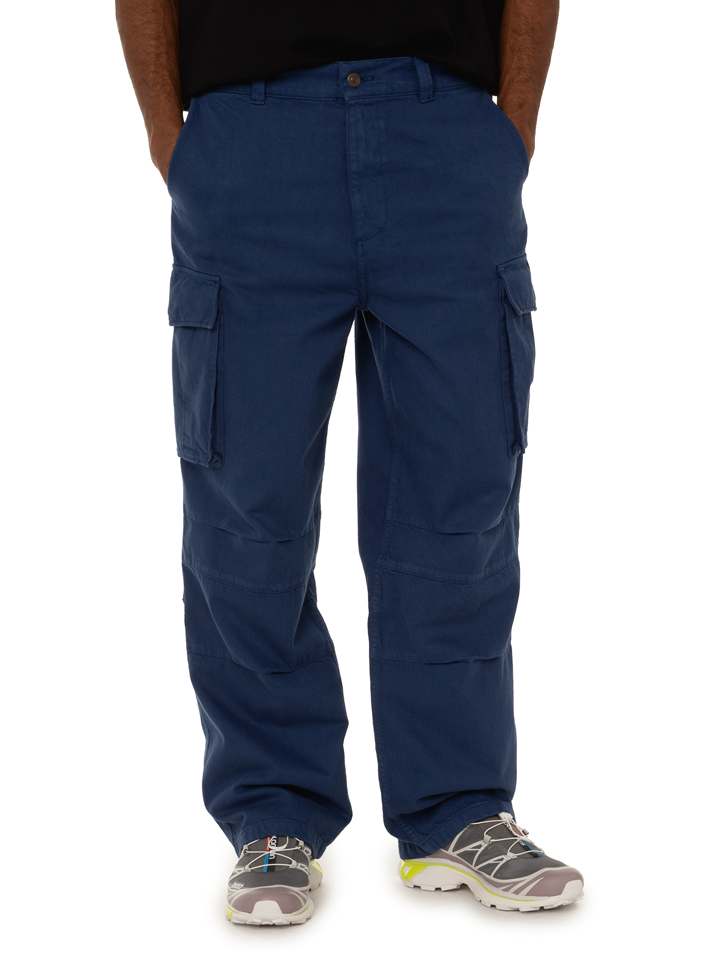 SAISON 1865 Pantalon cargo en coton Bleu