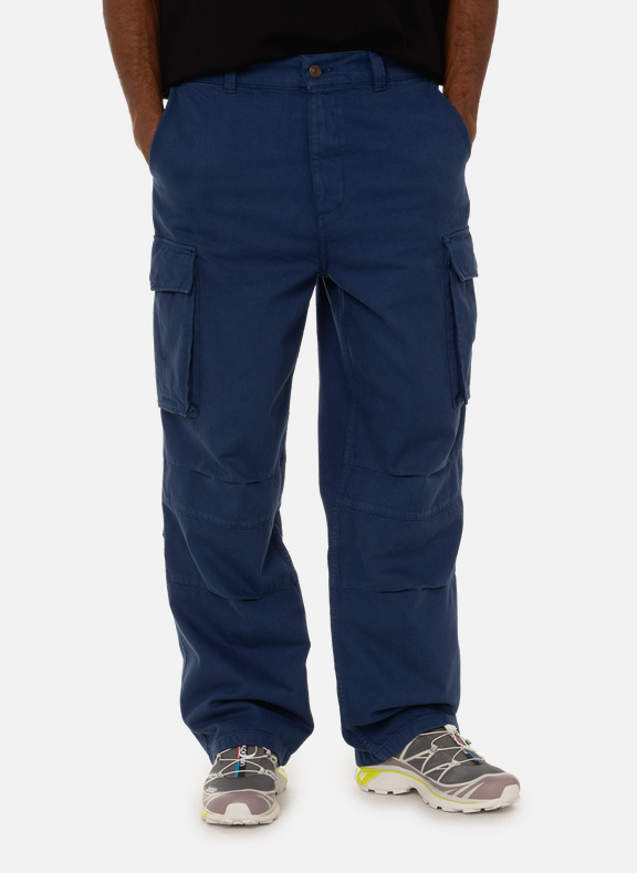 SAISON 1865 Pantalon cargo en coton Bleu