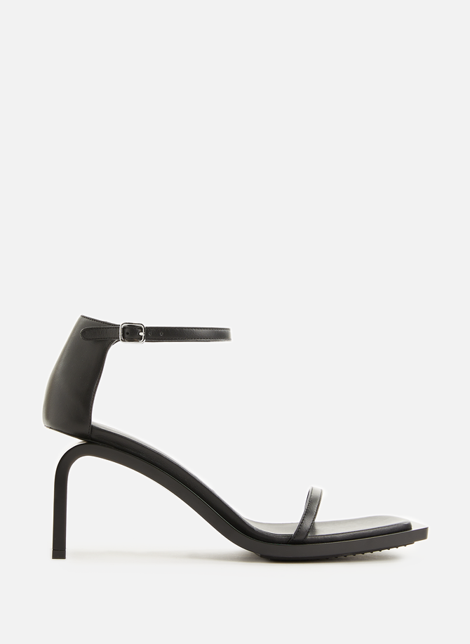 Heeled leather sandals COURRÈGES