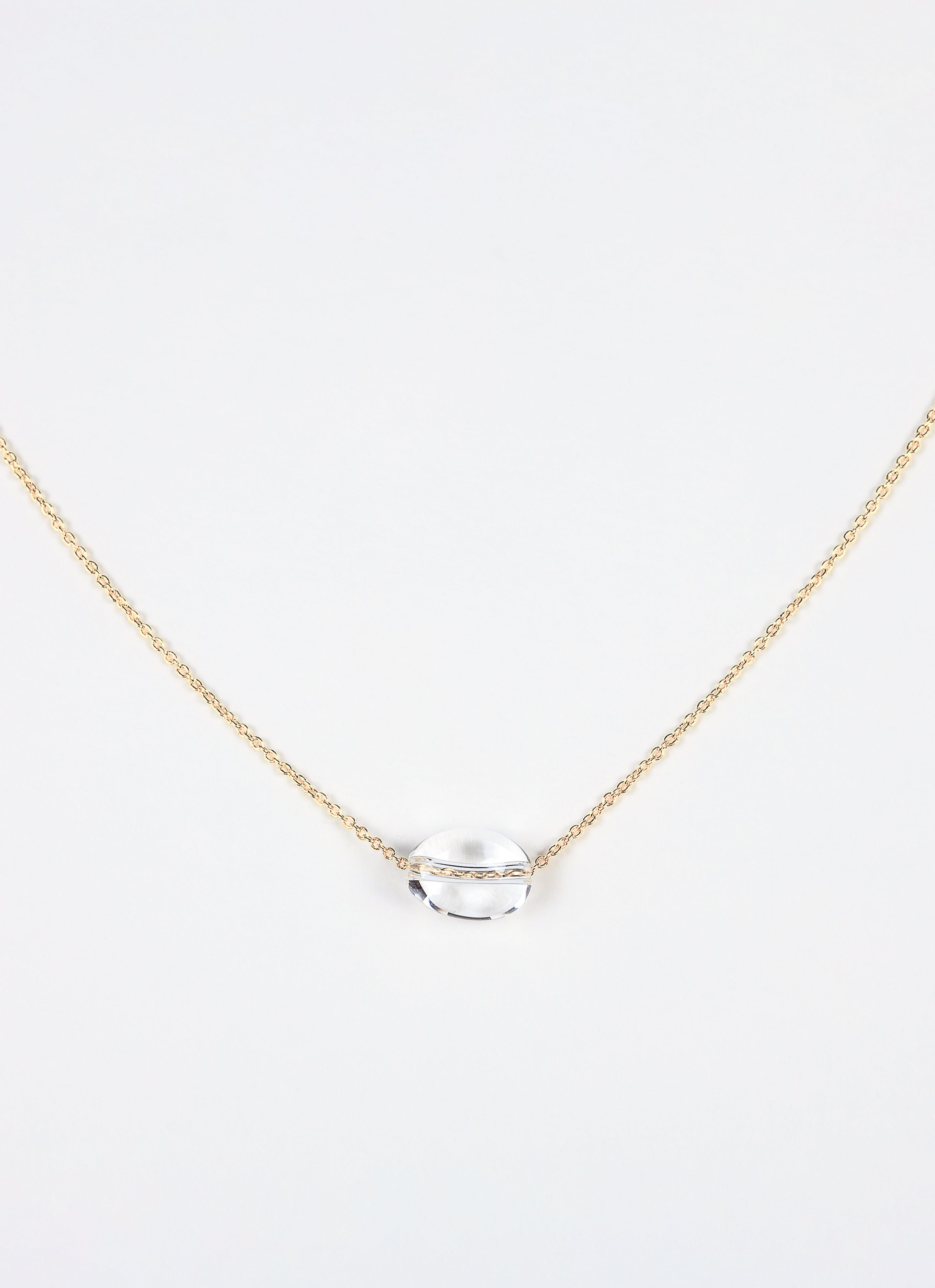 Collier luna cristal de roche plaqué or ANNA SOTTILOTTA Doré