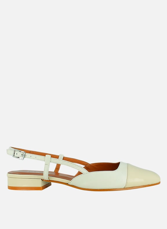 Ballerines ouvertes en cuir vernis dhapou Blanc by JONAK JONAK Ballerines ouvertes en cuir vernis dhapou Blanc