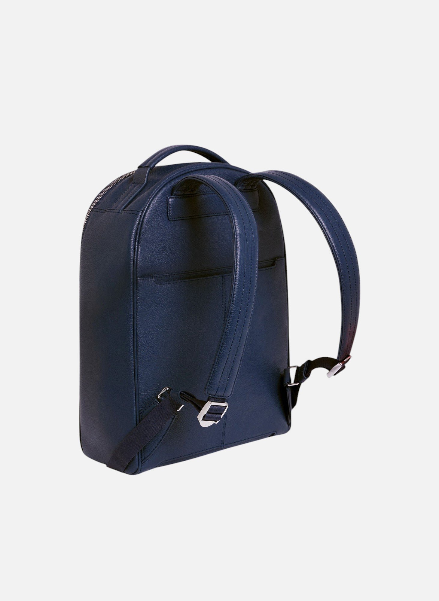 Sac à dos zippé charles en cuir grainé LE TANNEUR Bleu