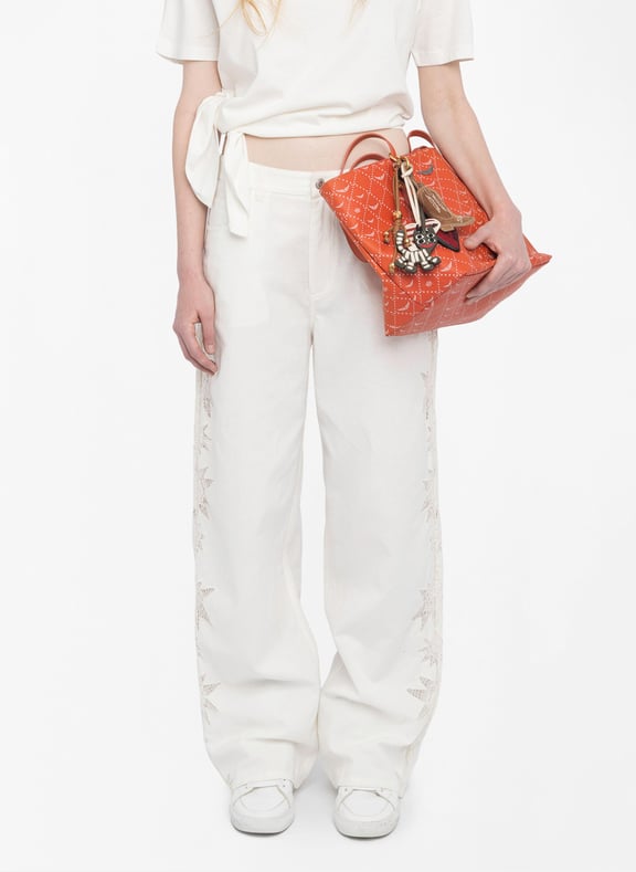 Pantalon large en lin mélangé elfy Blanc by ZADIG&VOLTAIRE ZADIG&VOLTAIRE Pantalon large en lin mélangé elfy Blanc