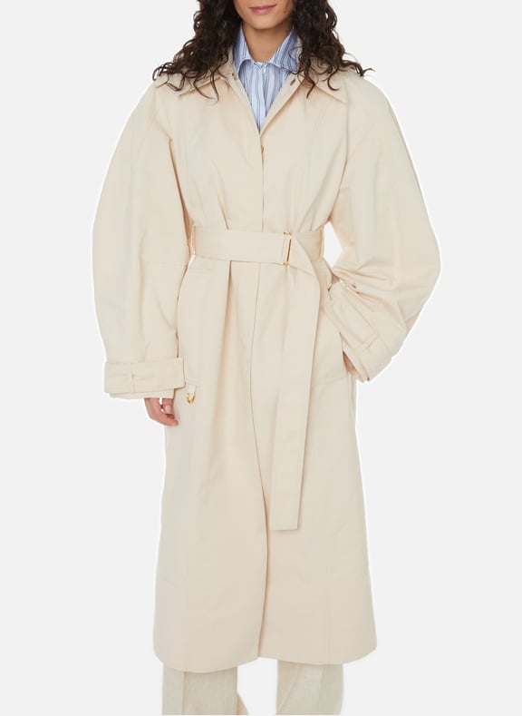Le Trench Bari cotton and linen coat Beige by JACQUEMUS JACQUEMUS Le Trench Bari cotton and linen coat Beige